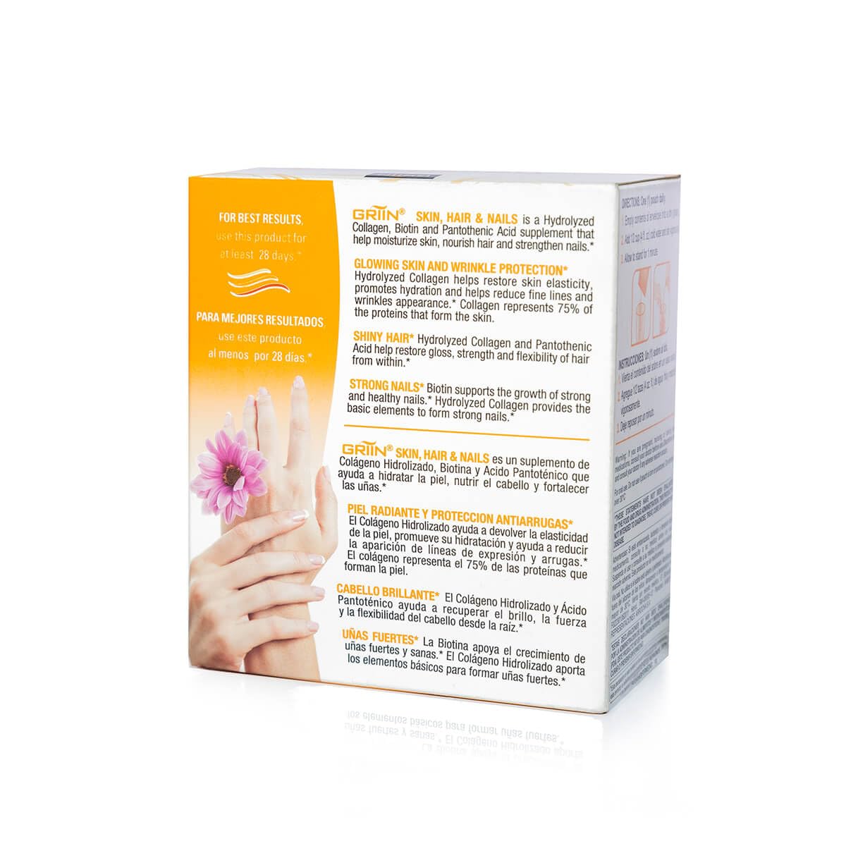GRIIN Skin Hair and Nails Supplement - Collagen Booster for Healthy Skin, Strong Hair & Nails - Glow Support for Women & Men - Perfect for Daily Beauty Routine & Wellness Regimen