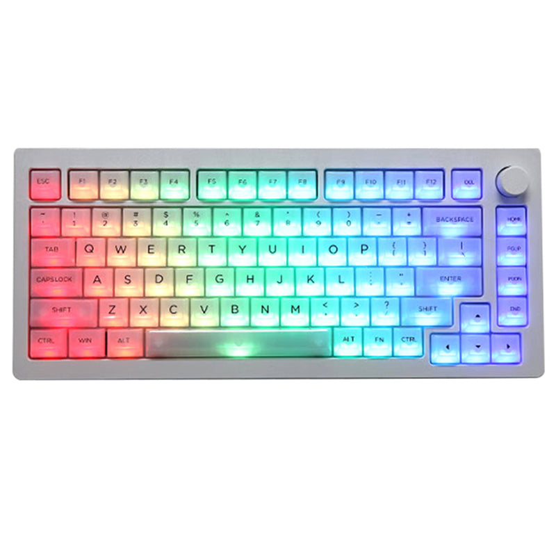 MonsGeek M1 75% Transparent Mechanical Keyboard - Hot Swappable RGB Backlit Gaming Keyboard with Gateron Switches for PC/Mac, Perfect for Typing, Coding & Esports