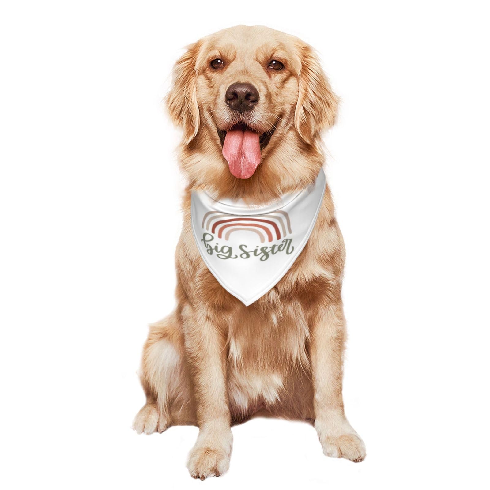 Rainbow Dog Bandanas for Big Sisters - Cute Pet Bandanas for Parties & Costume Accessories - Perfect Gift for Dog Lovers (White) - Great for Birthday Celebrations, Pet Photos & Special Occasions