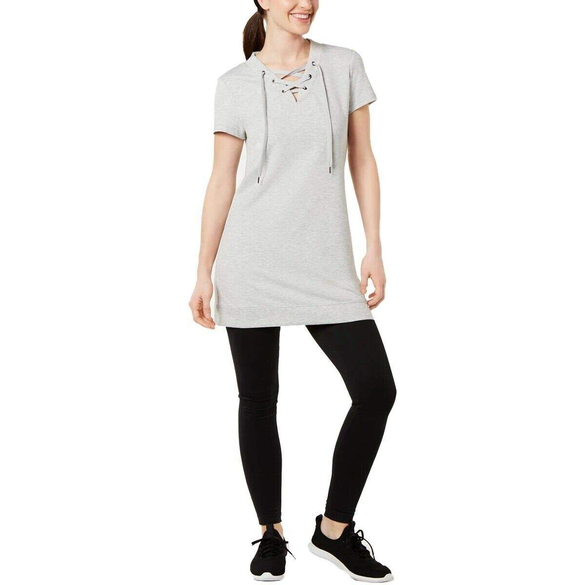 Ideology Women's Fitness Workout Tunic Top - Gray Medium | Athletic Yoga Running Gym Wear for Women | Comfortable Stretchy Activewear for Yoga, Pilates & Lounge