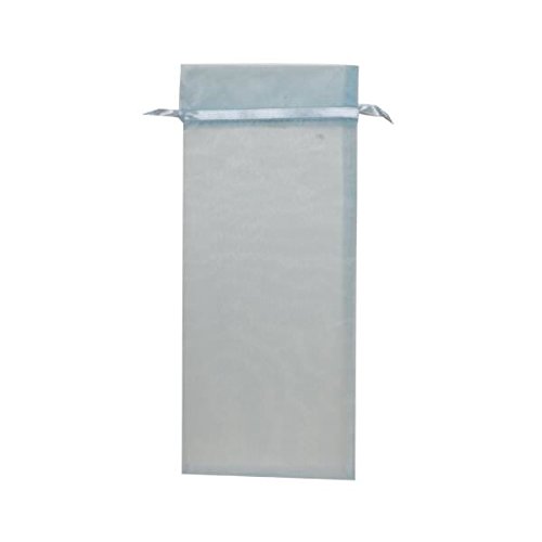 Sheer Organza Wine Bags - 6x14 Inch Baby Blue Gift Bags - Bulk 96 Bags/Box - Perfect for Wedding Favors, Baby Showers & Party Decorations