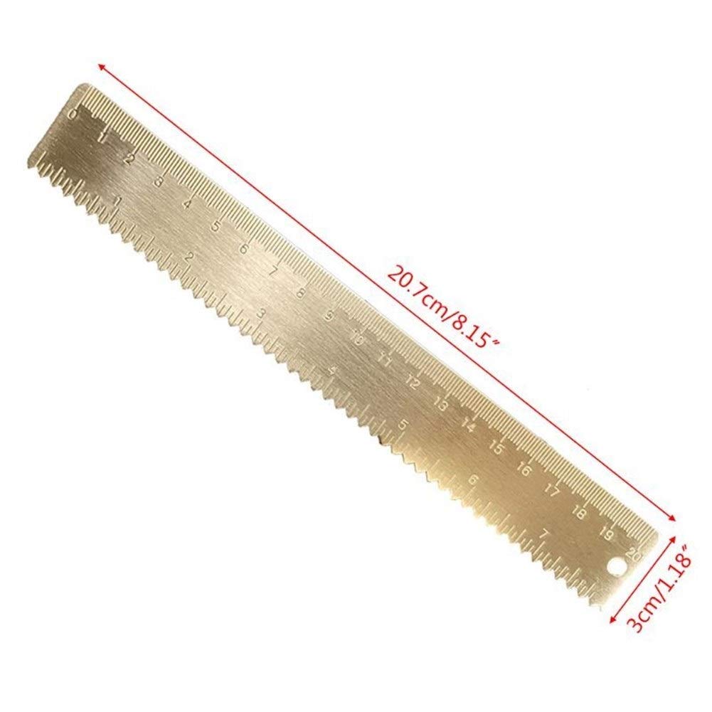 20cm Brass Wave Straight Ruler - Premium Measuring Tool for Cartography, Painting, Office & School Supplies | Perfect for Artists, Engineers & Students | DUOER