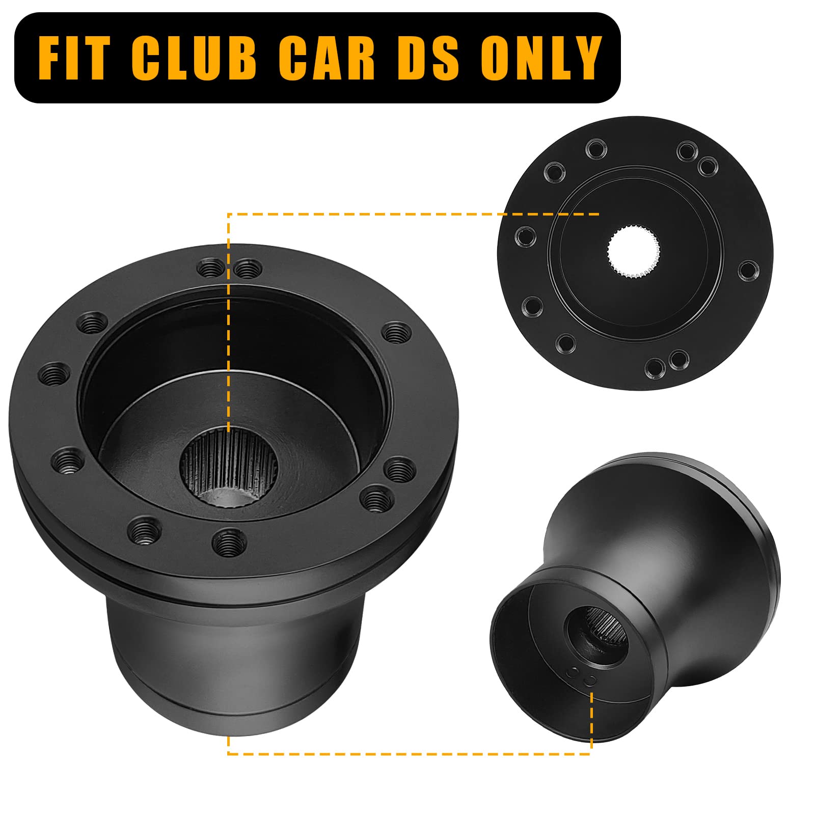 Golf Cart Steering Wheel Adapter for Club Car DS 1984+ | Chrome Steering Wheel Hub Adapter | Compatible with Golf Carts, Utility Vehicles & Neighborhood Electric Vehicles (NEVs)