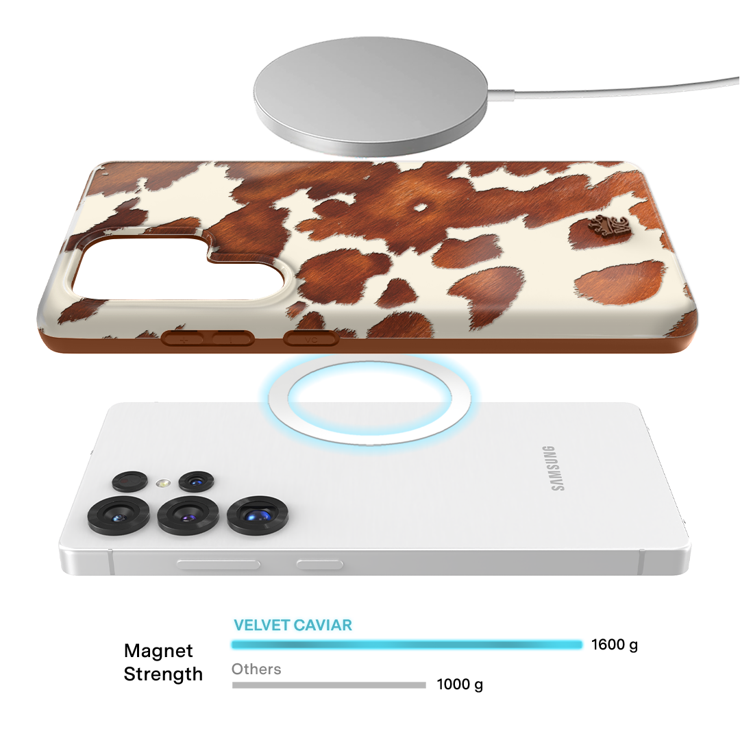 Premium Samsung Phone Case with Cocoa Cow Print - Durable Protection for Everyday Use | Perfect for Work, School & Travel