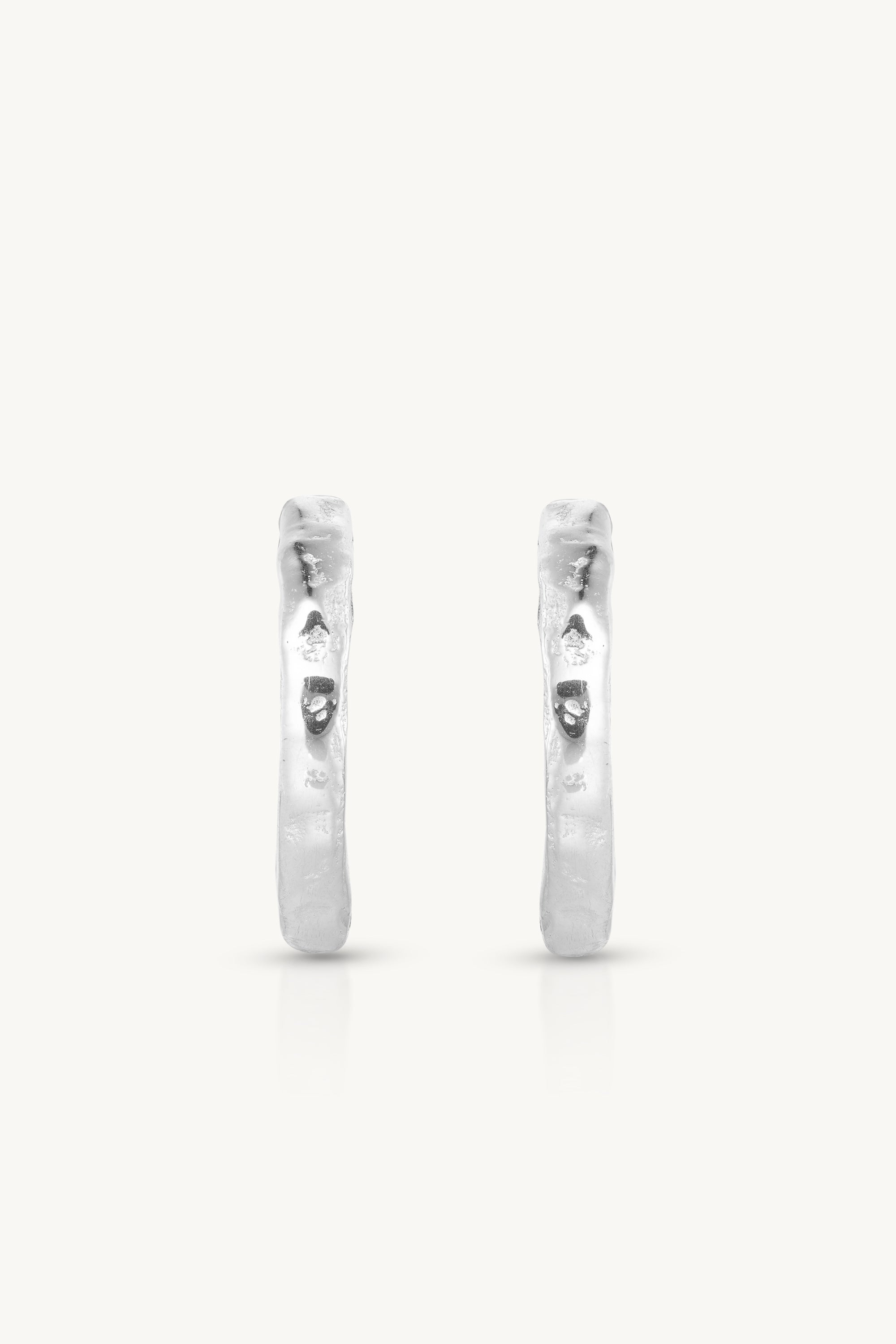 Sterling Silver Textured Huggie Hoop Earrings for Women - Medium Size, Perfect for Everyday Wear & Gifting