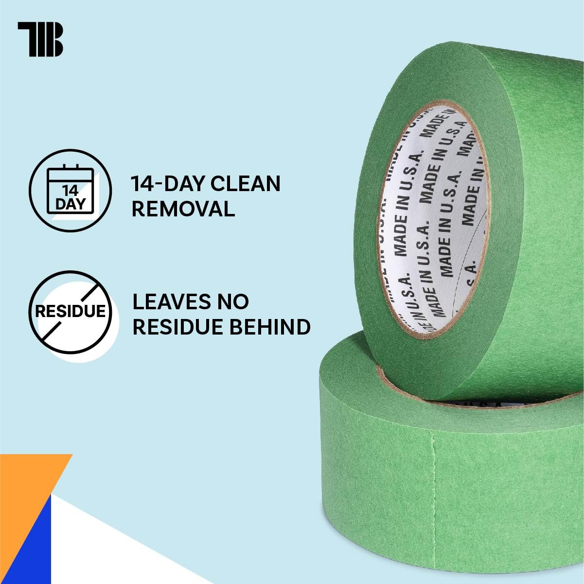 Premium High Tack Green Painters Tape - 2 Inch x 60 Yards (24 Rolls Case) | Made in USA | Clean Removal & UV Resistant Masking Tape | Perfect for Home Painting, DIY Projects & Professional Use