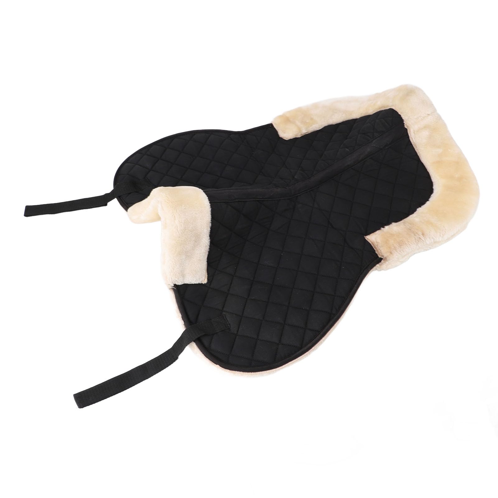 Shock Absorbing Half Saddle Pad - Breathable Polyester & Faux Wool Equestrian Riding Pad for Horses - Perfect for Trail Riding, Dressage & Jumping Training