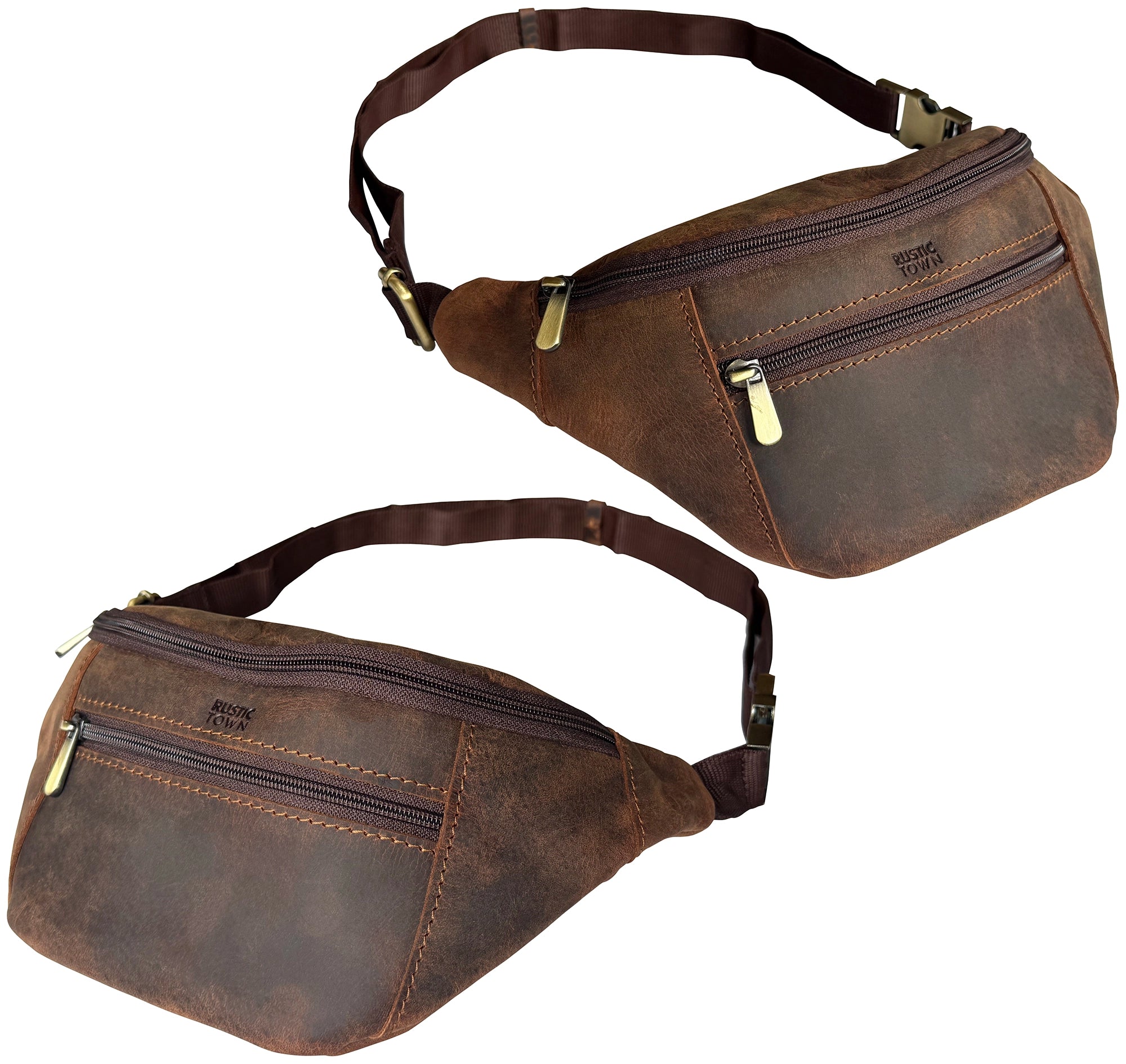 Premium Leather Fanny Pack for Men & Women - Adjustable Waist, Chest & Crossbody Sling Bag - Perfect for Travel, Hiking & Everyday Use