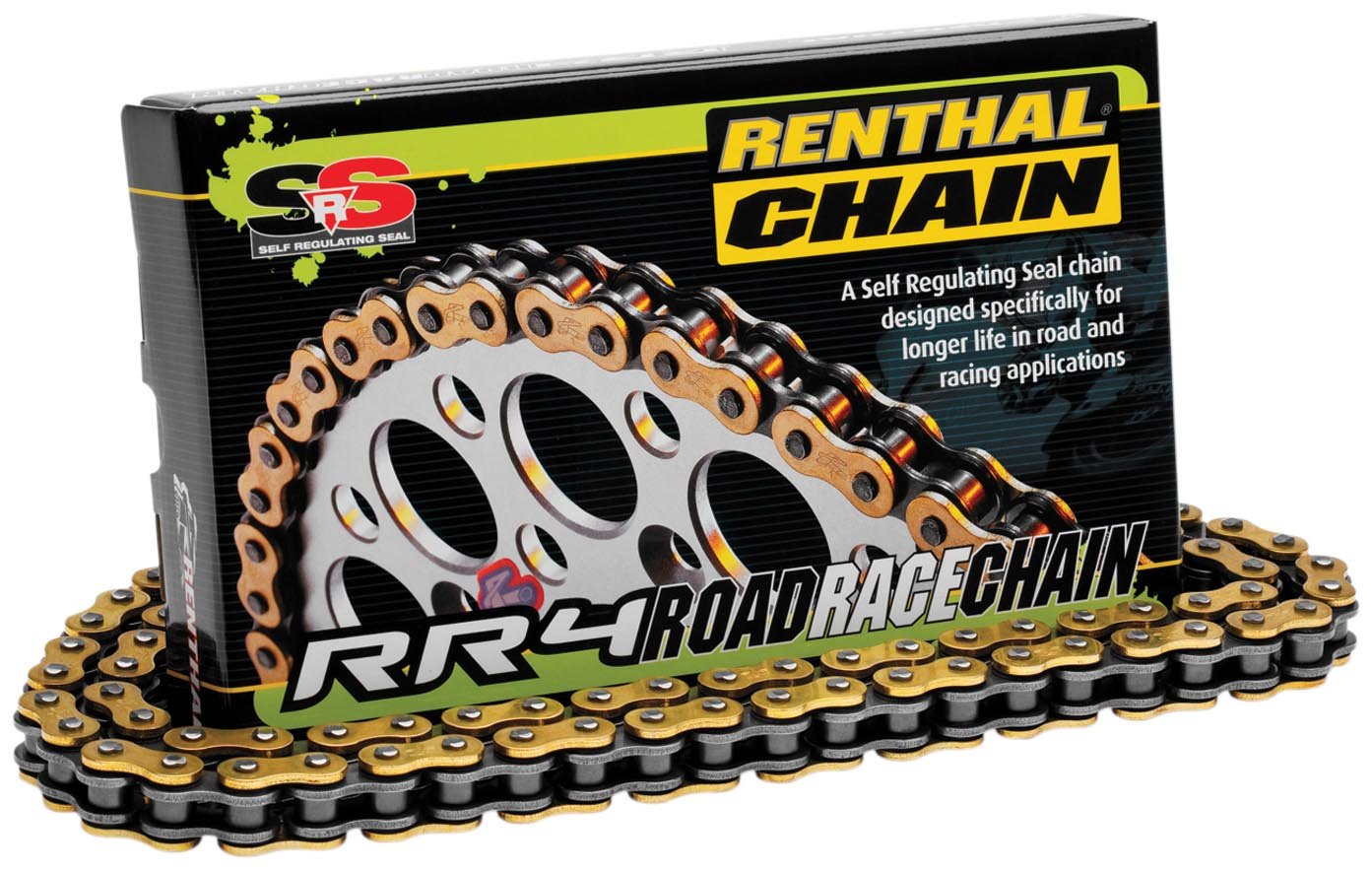 Renthal 520 RR4 Gold Race Chain - 120 Links for Motorcycles, Dirt Bikes & ATVs - High-Performance Off-Road & Racing Use