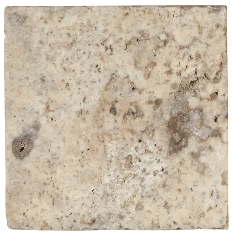 Premium Silver Travertine 12x12 Tile - Honed, Filled & Tumbled Finish for Bathroom, Kitchen, and Flooring Renovation