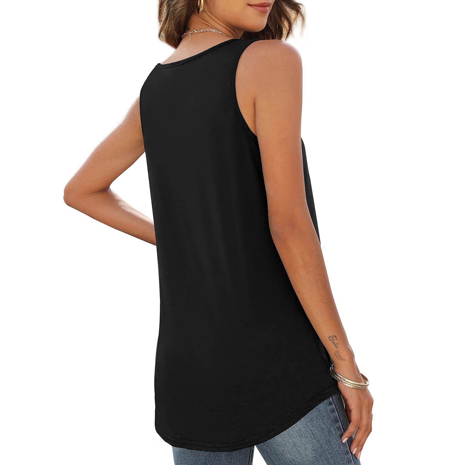 **Women's Loose Fit V-Neck Sleeveless Tank Tops - Breathable Summer Tops for Casual Wear, Gym, and Beach Outfits**