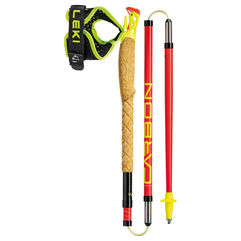 Leki Ultratrail FX.One Trekking Poles - Lightweight Carbon Fiber Hiking Sticks for Trail Running & Backpacking - Adjustable & Shock-Absorbing for Mountain Climbing & Outdoor Adventures