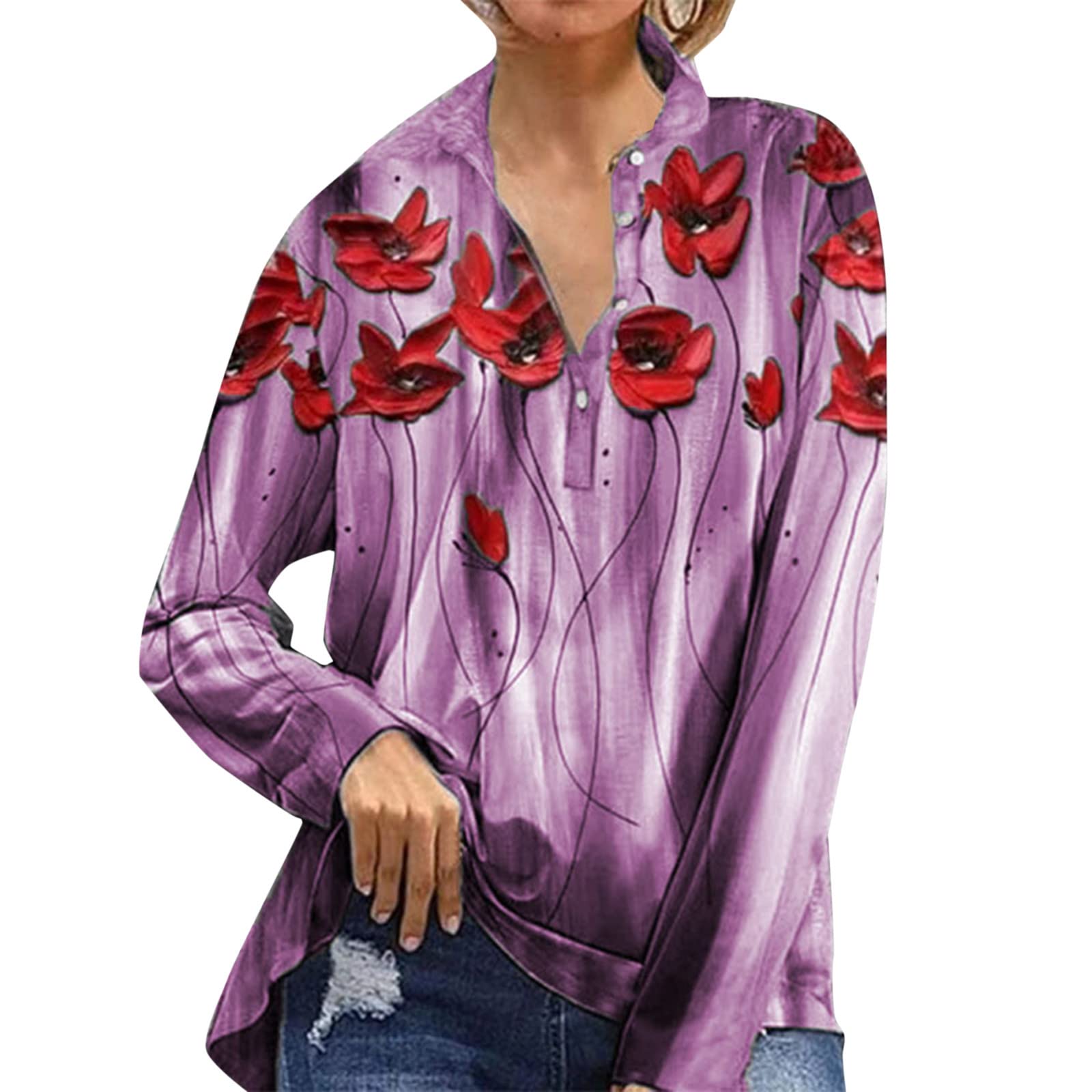 Women's V-Neck Cotton Loose Fit Tunic T-Shirt with Side Split - Casual Tank Top Blouse for Everyday Wear | Perfect for Work, Weekend Outings & Summer Fashion