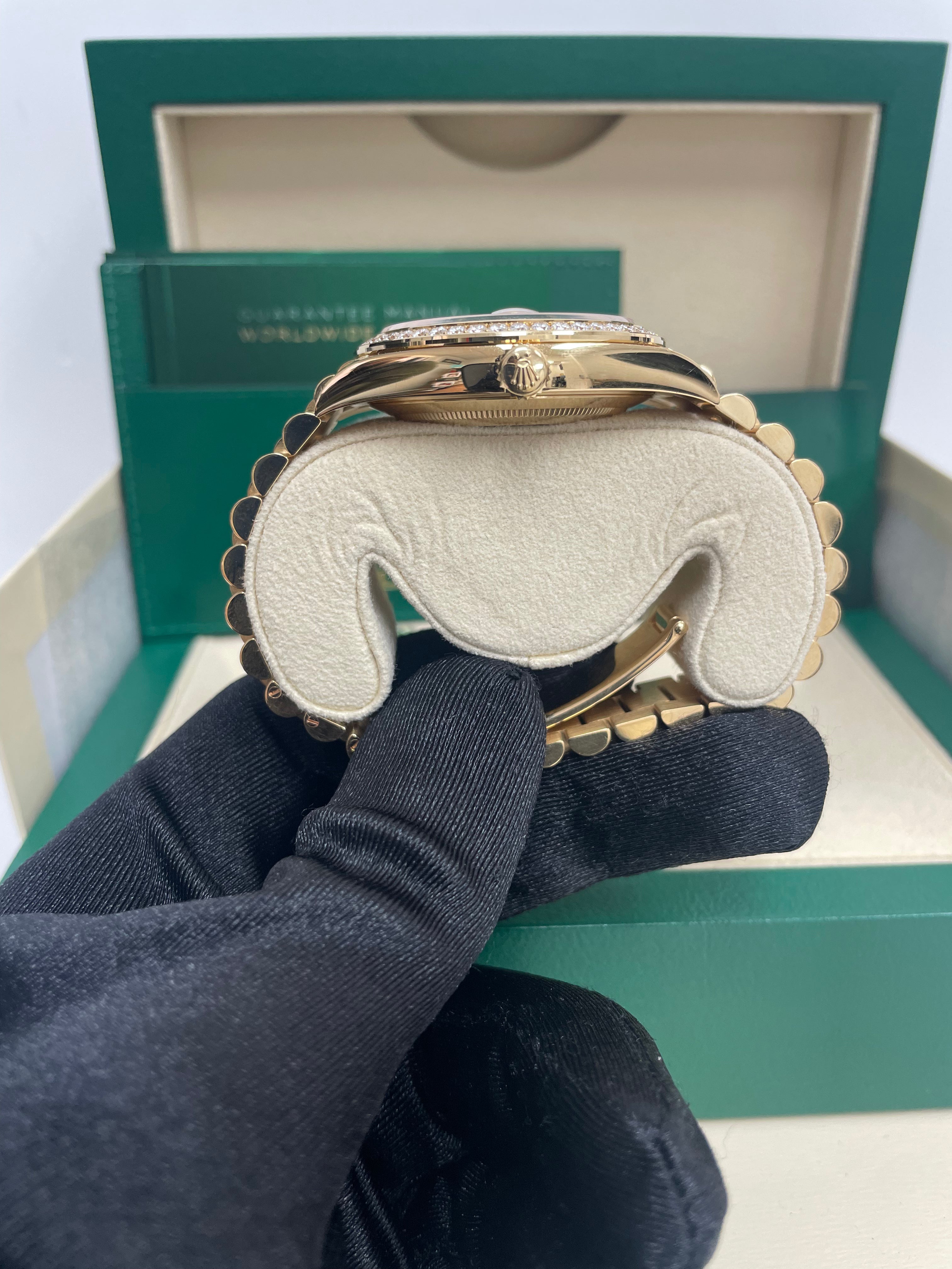 Luxury Rolex Day Date 40 Watch - 18K Yellow Gold, Champagne Baguette Diamond Dial, President Bracelet (Ref# 228348RBR) | Perfect for Formal Events, Business Meetings & Luxury Gift Giving