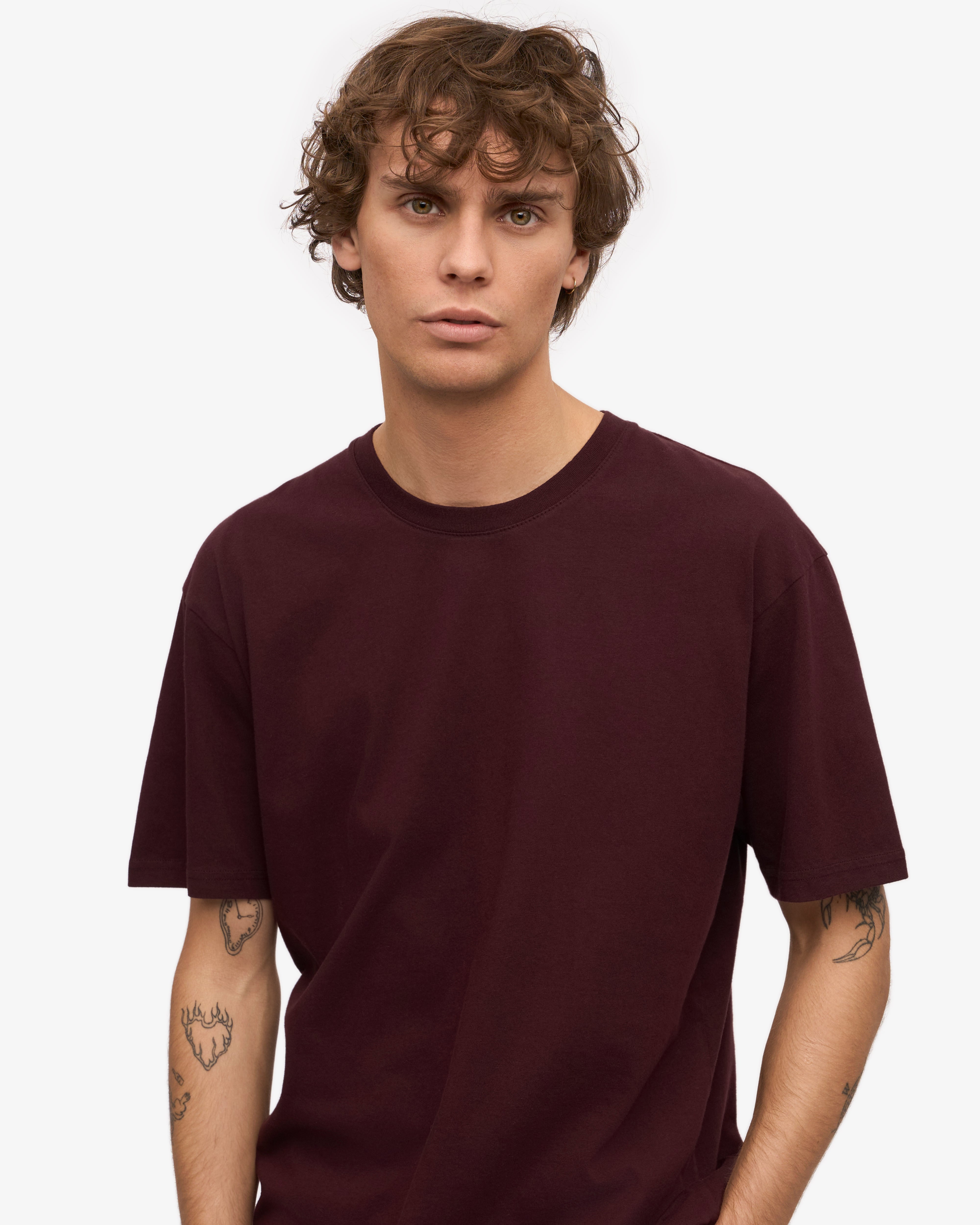 Classic Organic Cotton T-Shirt for Men & Women - Oxblood Red | Eco-Friendly Casual Wear for Everyday Comfort & Style