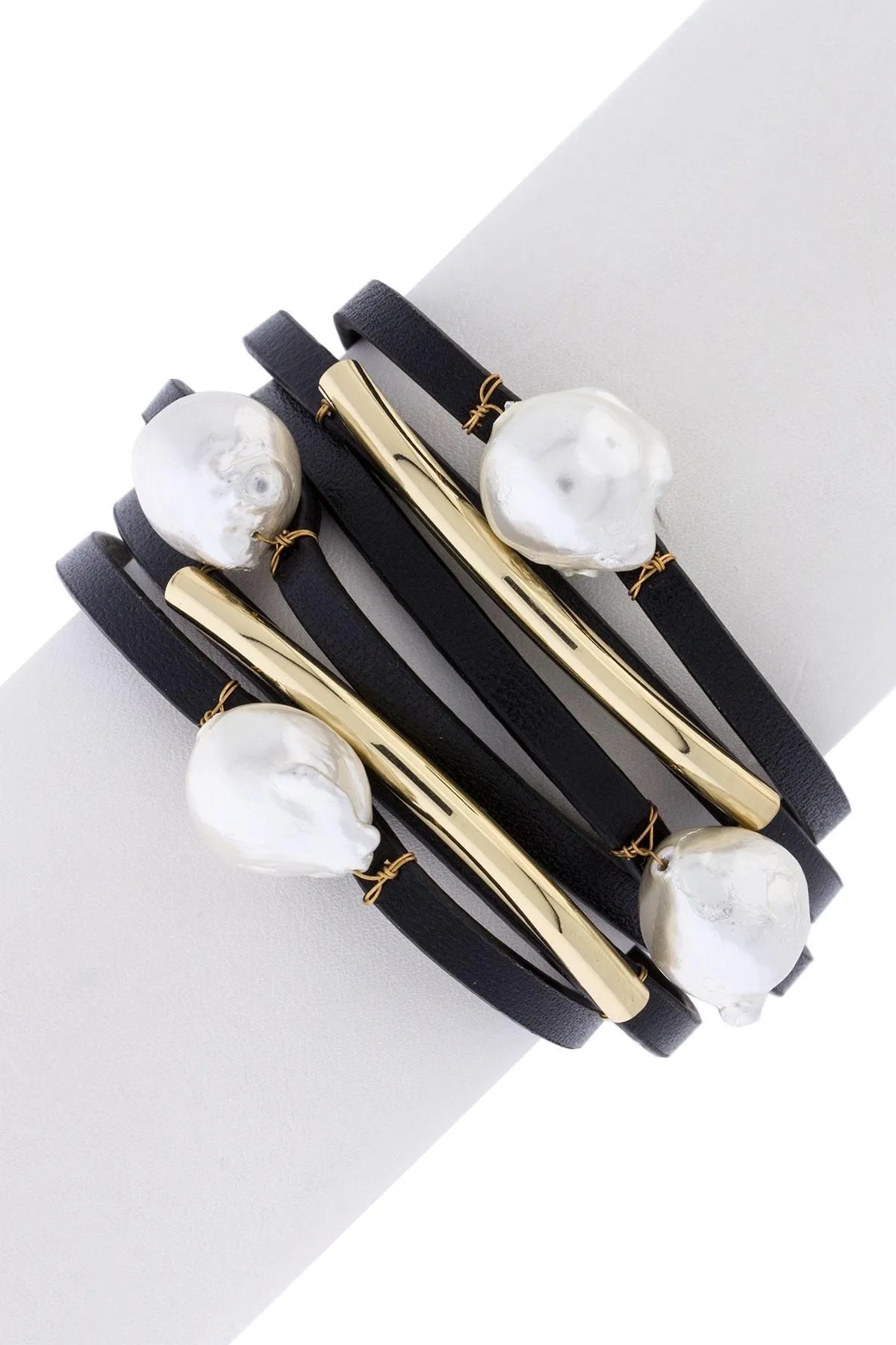 Achai Pearl Double Wrap Leather Bracelet for Women - Elegant Boho Handmade Jewelry Gift for Her - Perfect for Weddings, Parties & Everyday Wear