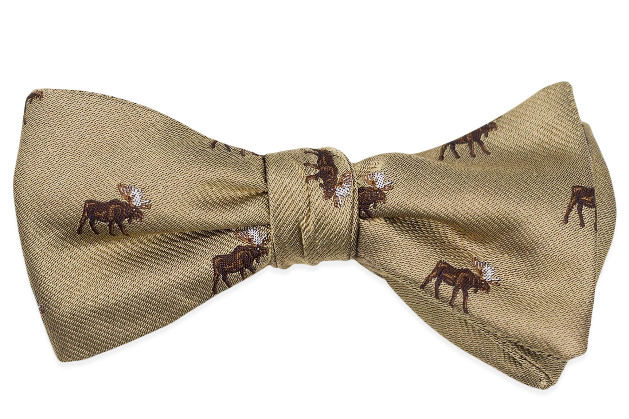 Stylish Moose Bow Tie in Khaki - Perfect for Weddings, Parties & Formal Events