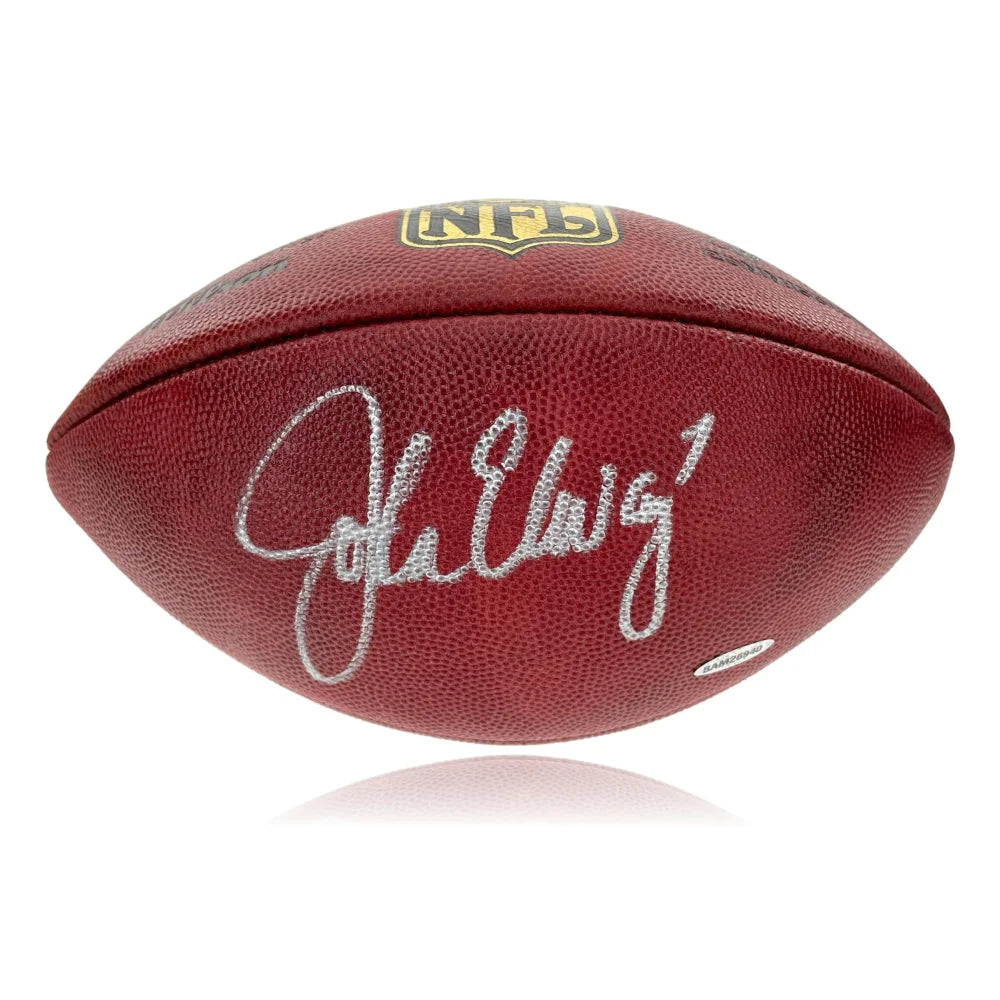 John Elway Autographed Duke Official NFL Football - Denver Broncos Signed with UDA COA - Perfect for Collectors, Sports Memorabilia Displays, and Broncos Fans Gifts