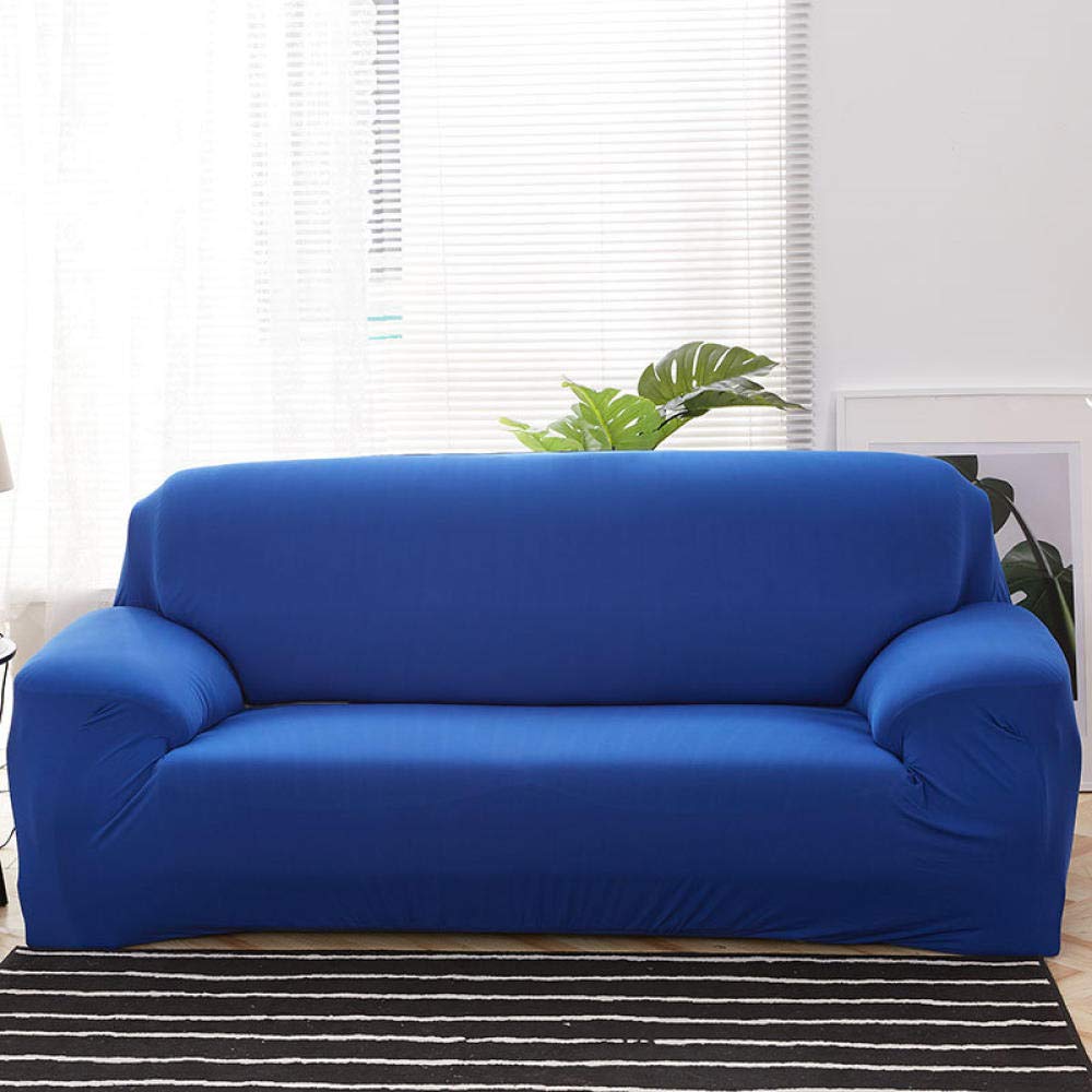 Stretch Elastic Sofa Slipcover - Blue Pattern Fabric Couch Cover for 90-140cm Sofas, Settees & Pet Protection | Perfect for Living Room, Family Room & Pet-Friendly Homes