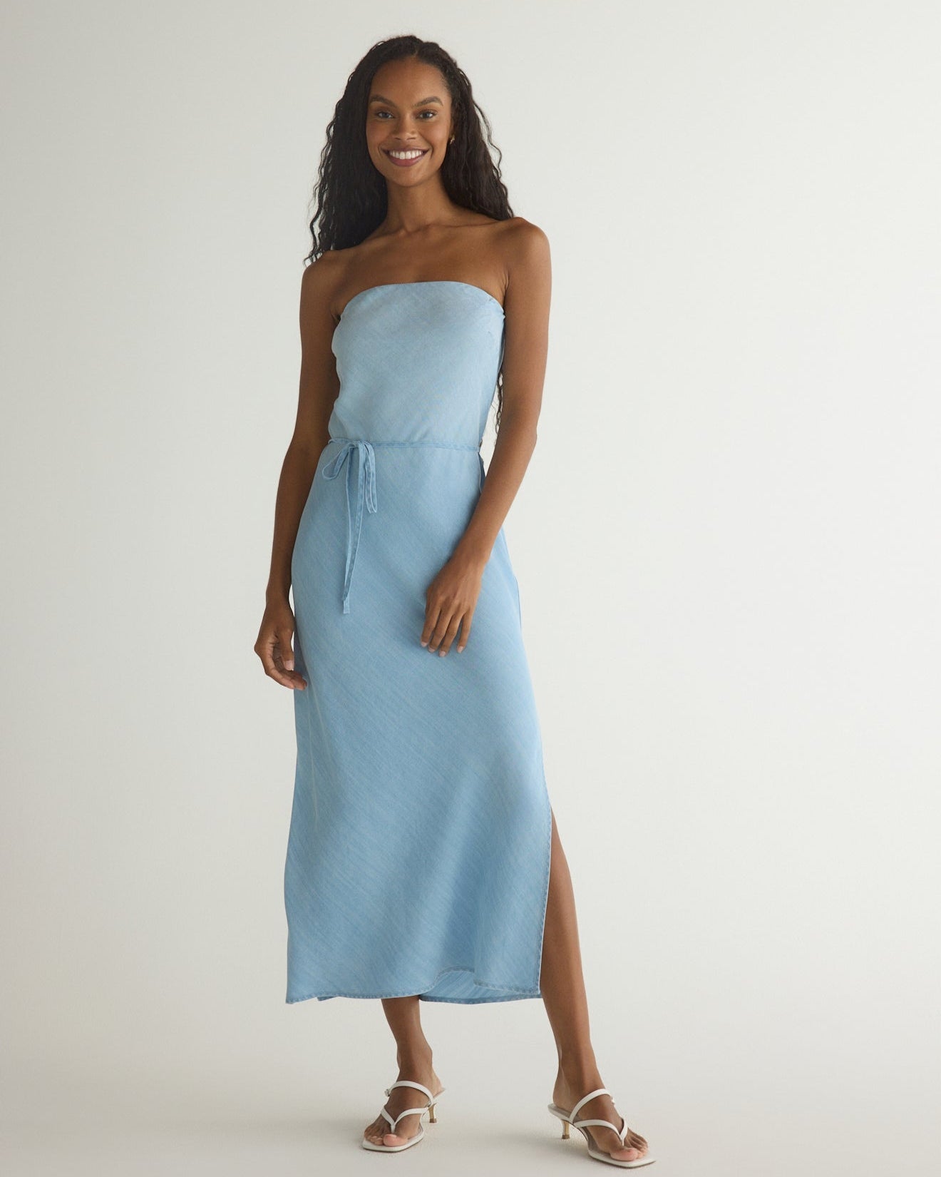 Strapless Maxi Dress - Light Riviera Wash Floral Summer Beach Dress for Women | Perfect for Vacations, Weddings & Outdoor Events