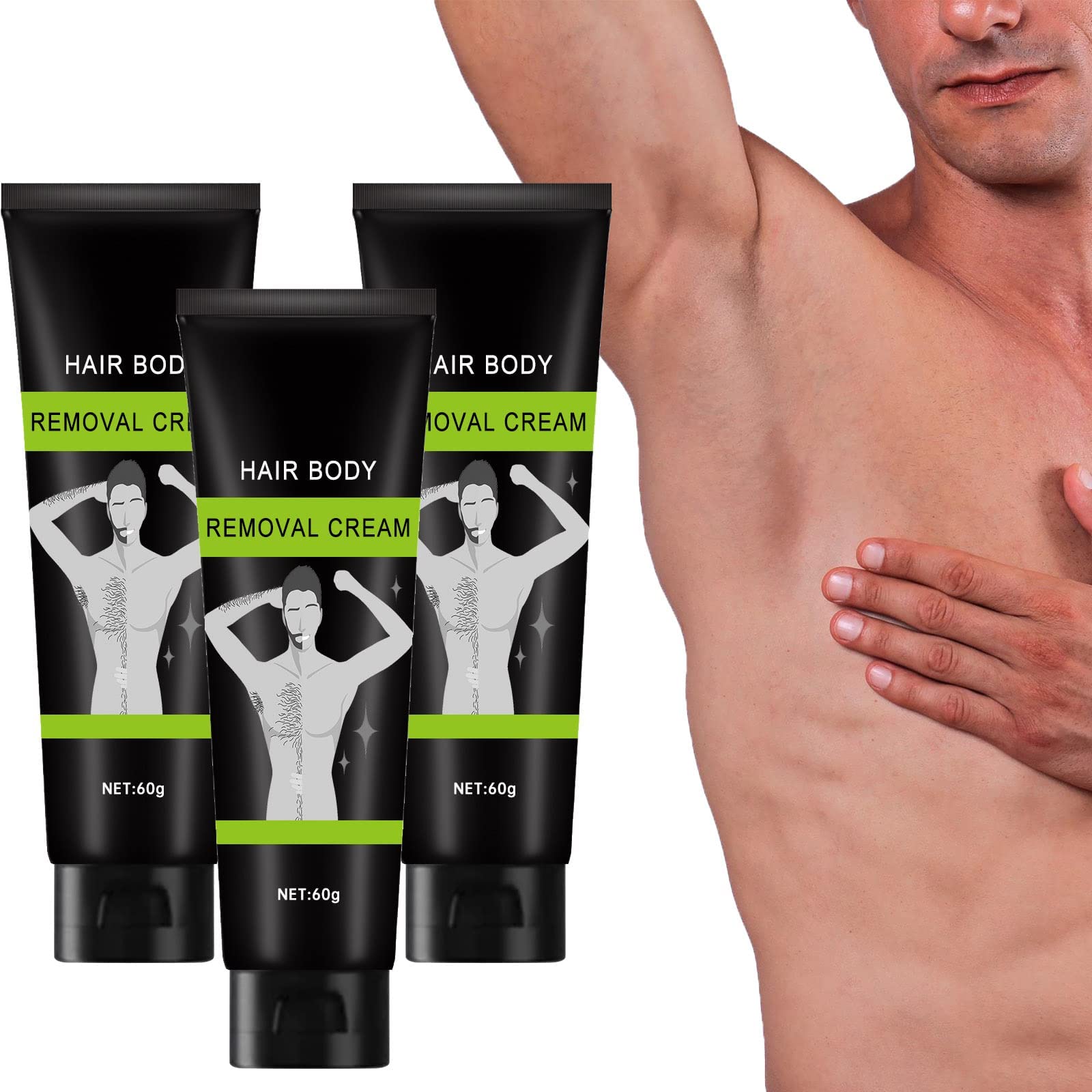 Painless Hair Removal Cream for Men & Women - Gentle Body Hair Remover for Vagina, Armpits, Chest & Back | Soothing Depilatory Cream for Smooth Skin at Home