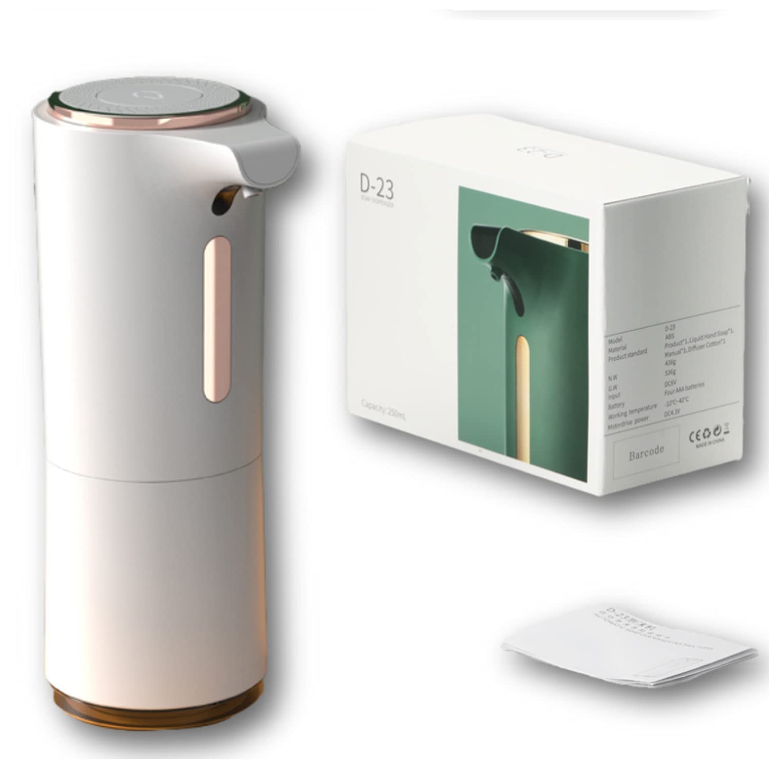 Honimered Automatic Touchless Foaming Soap Dispenser for Kitchen & Bathroom - White | Hands-Free Soap Dispenser for Sink Counter, Home, Office, and Public Restrooms