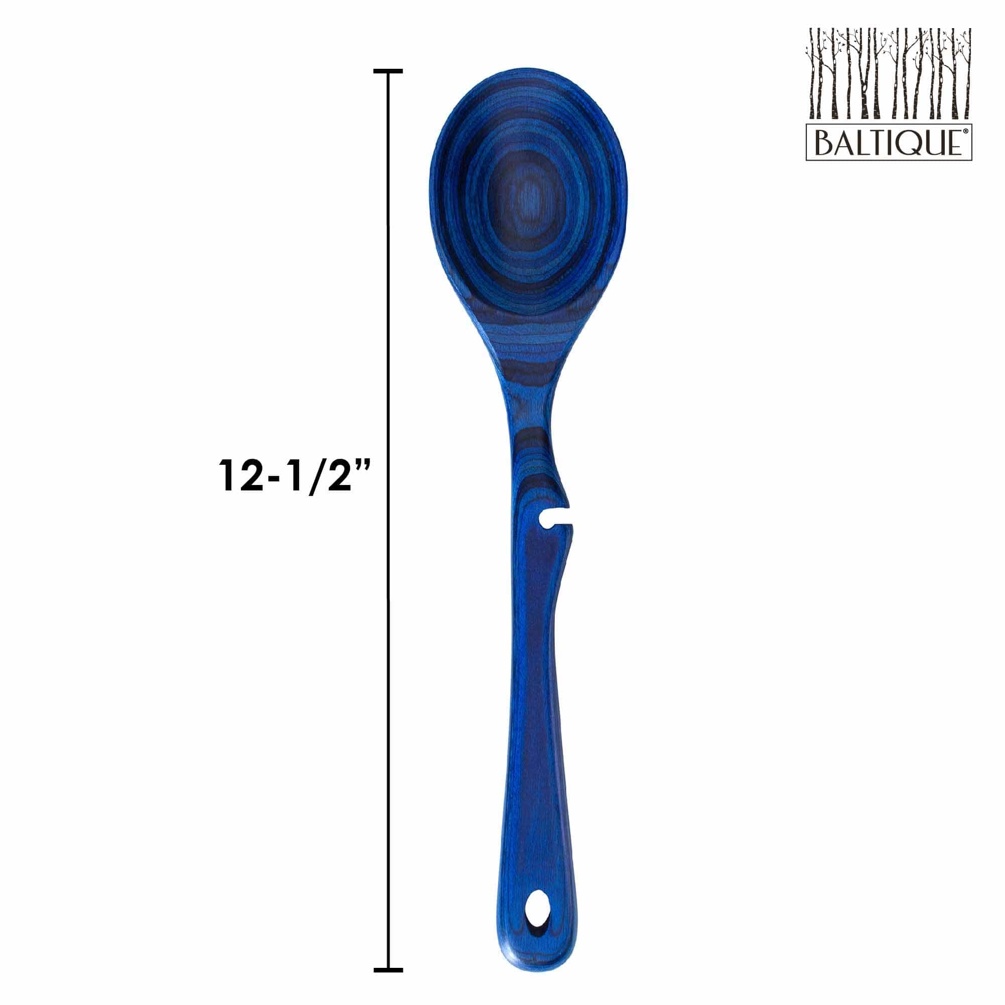 Baltique® Malta Collection Notched Cooking Spoon - Premium Wooden Kitchen Utensil for Mixing, Serving & Cooking - Perfect for Pasta, Soups & Sauces