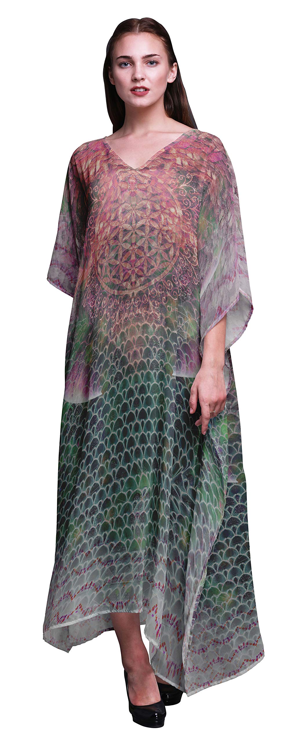 Stylish Women's Long Beach Kaftan - Flowy Bikini Cover Up & Maxi Dress for Summer - Perfect for Beach Vacations, Pool Parties & Resort Wear