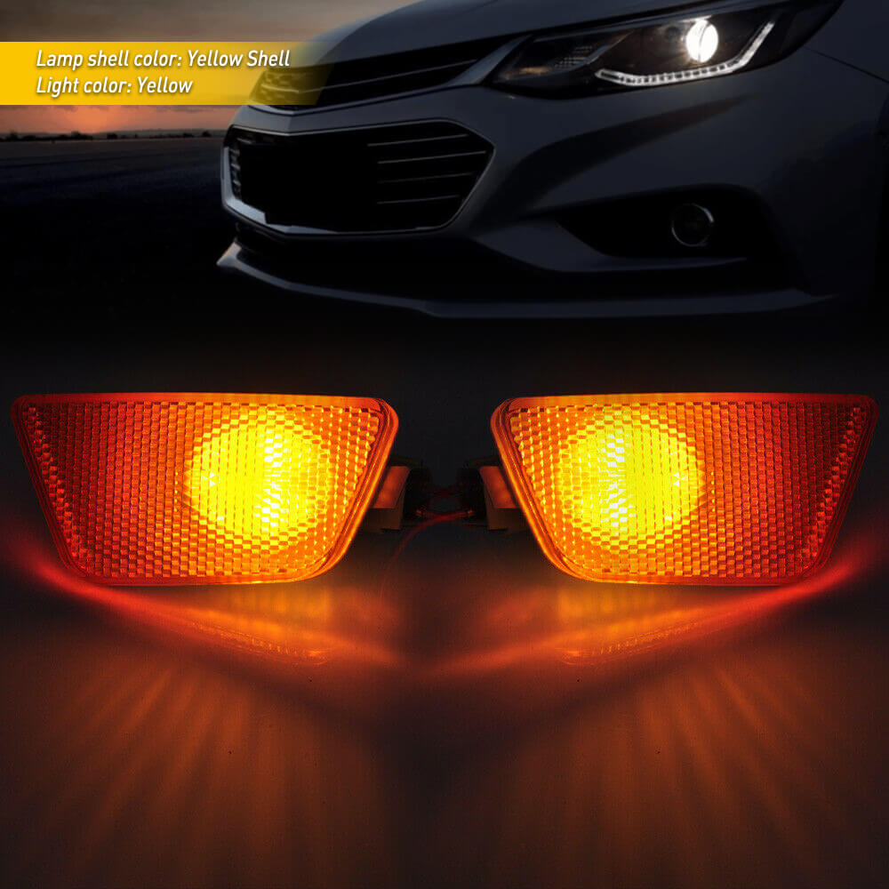 2011-2016 Chevy Cruze Front Bumper Side Marker Lights - Pair of LED Replacement Lights for Enhanced Visibility & Safety | Perfect for Night Driving & Off-Road Adventures