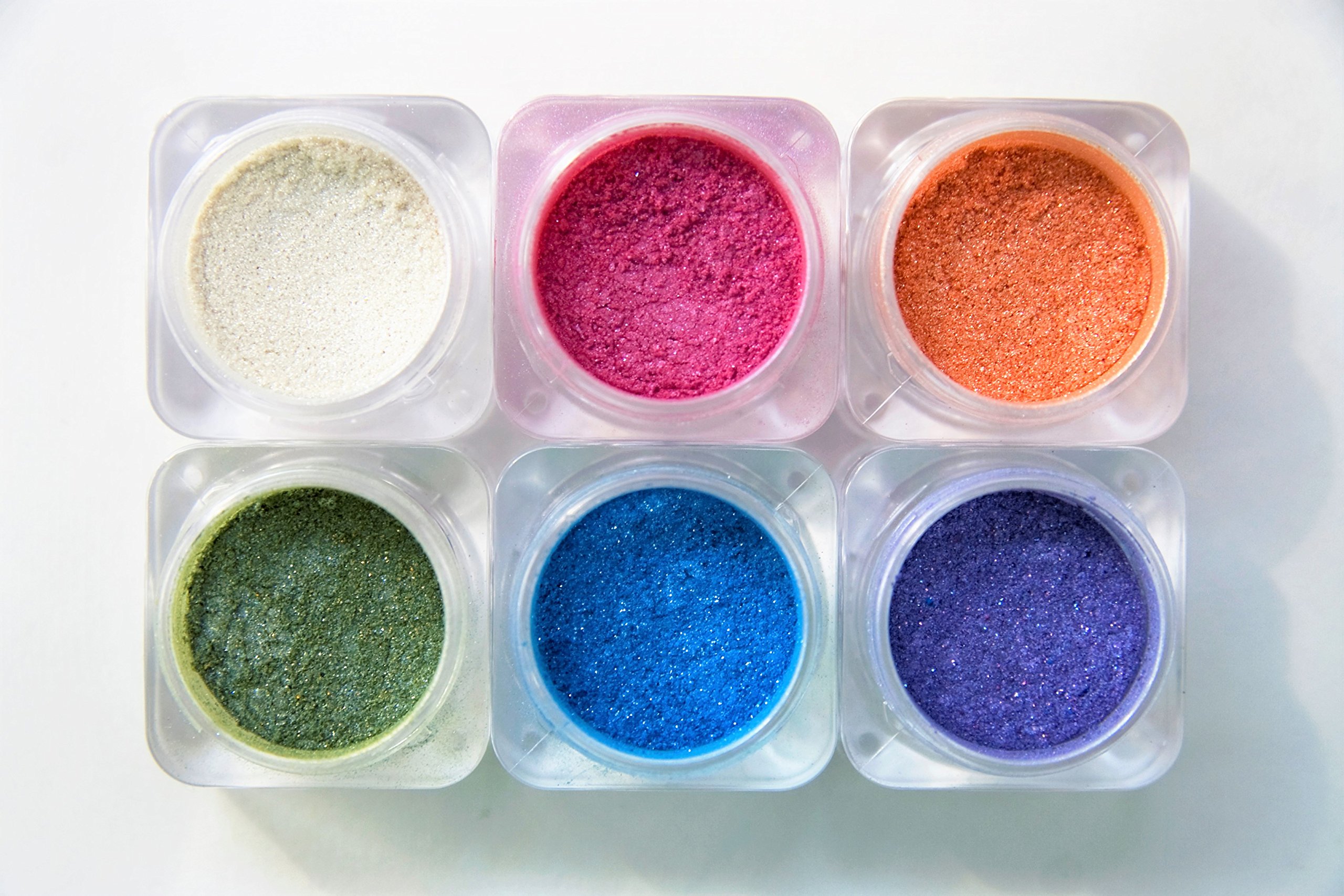 Naked Cosmetics Broadway Collection - 6 Premium Mica Powder Pigments for Makeup, Lip Gloss, Lipstick & Nails | Natural Loose Pigment for Face & Body Art | Perfect for DIY Cosmetics, Soap Making & Craft Projects