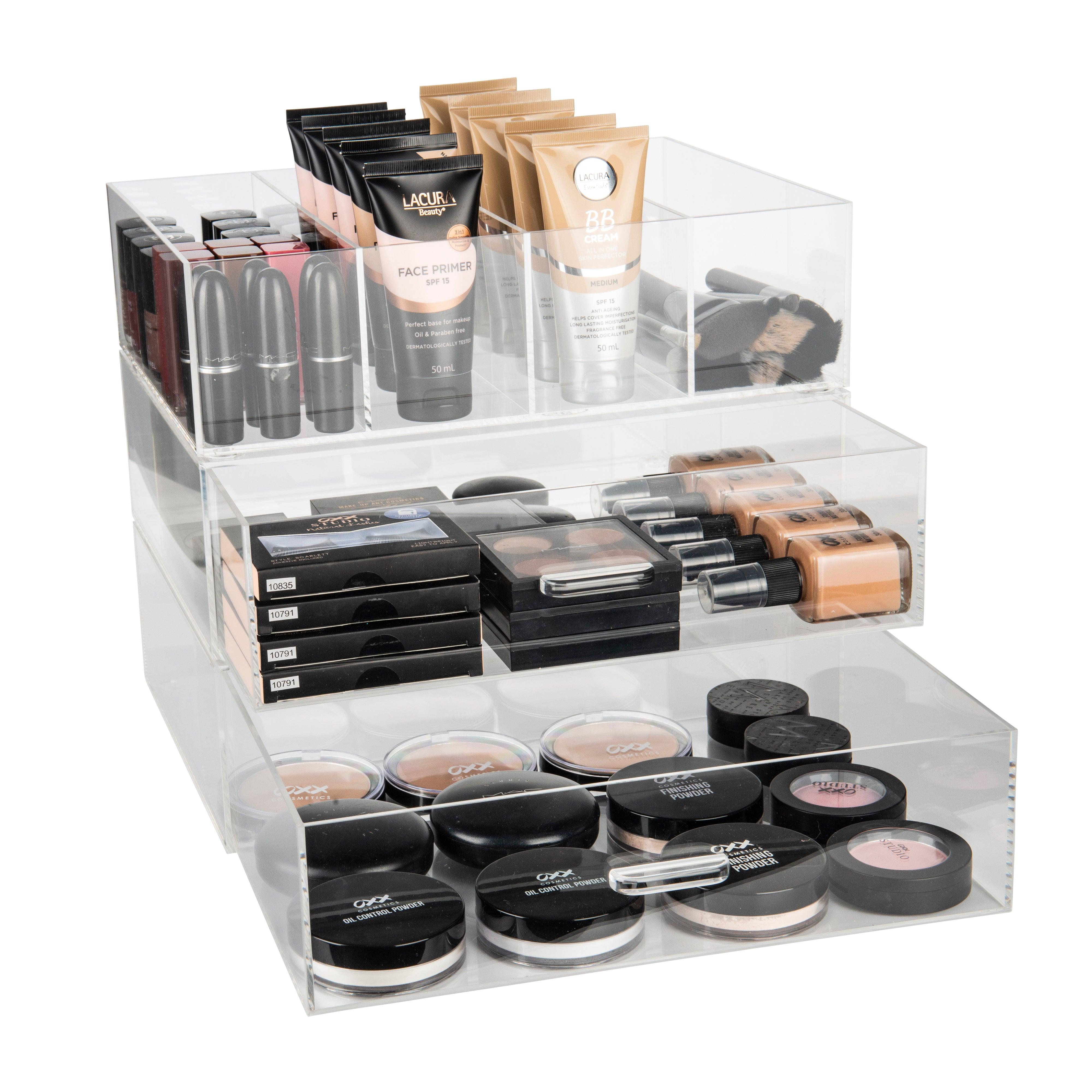 Acrylic Stackable Modular Drawer Organizer - 33cm/13in for Home Office, Bathroom & Closet Storage Organization