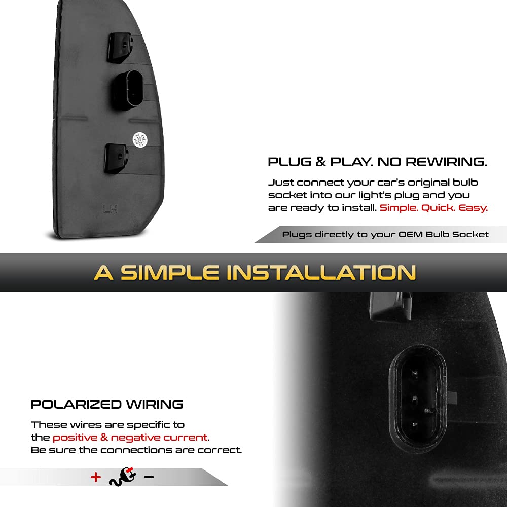 VIPMOTOZ LED Strip Side Mirror Light Turn Signal Indicator Lamp for 2007-2021 Toyota Tundra - Black Housing & Smoke Lens (2-Piece Set) - Easy Installation & Enhanced Safety for Night Driving