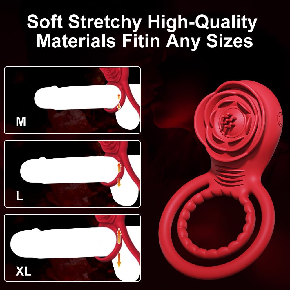 Premium Rose Vibrator - APP Controlled Couples Sex Toy with 10 Vibration Modes, Clitoral Stimulator & Penis Ring for Enhanced Pleasure - Perfect for Romantic Nights, Foreplay & Spicing Up Your Sex Life