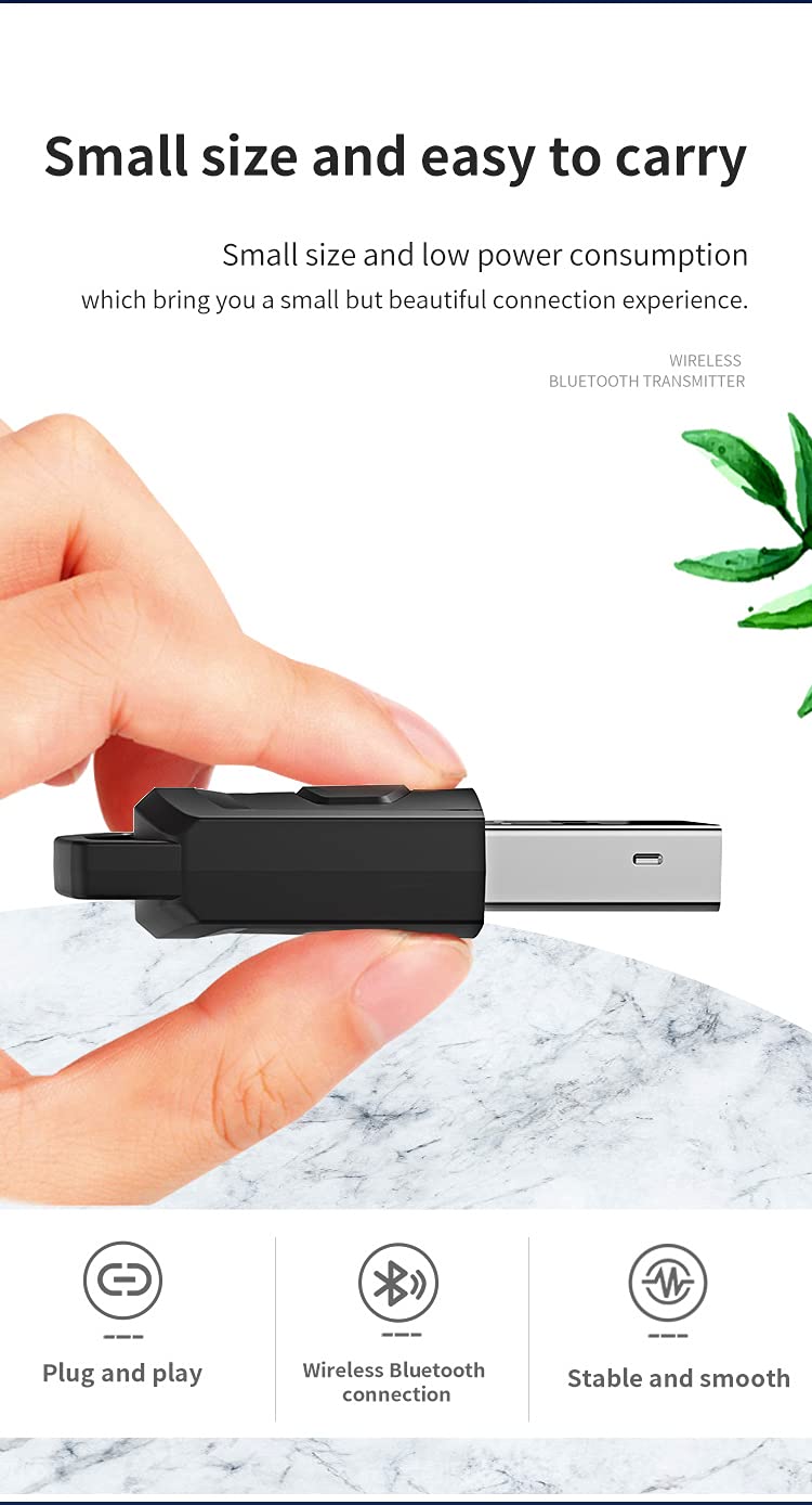 Wireless Bluetooth 5.0 Audio Adapter for Nintendo Switch & Lite - Low Latency 3.5mm Aux Transmitter Dongle Compatible with PS4/PC/Laptops & Bluetooth Devices | Perfect for Gaming, Streaming & Wireless Audio Experience