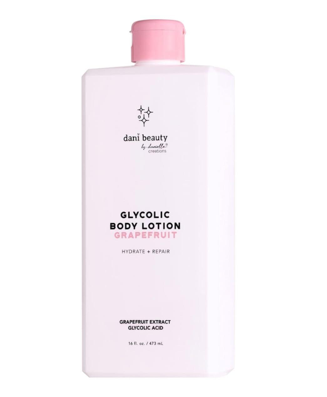 Dani Beauty Glycolic Acid Body Lotion with Grapefruit Extract - 16 Fl Oz for Smooth & Glowing Skin - Perfect for Dry Skin Care & Body Exfoliation