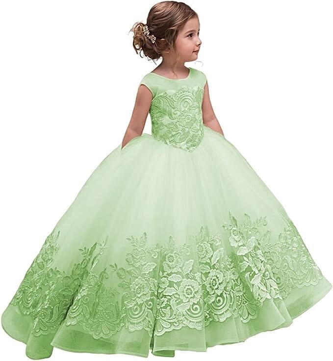 Elegant Champagne Princess Dress for Girls - Perfect for Birthday Parties, Pageants & Special Occasions