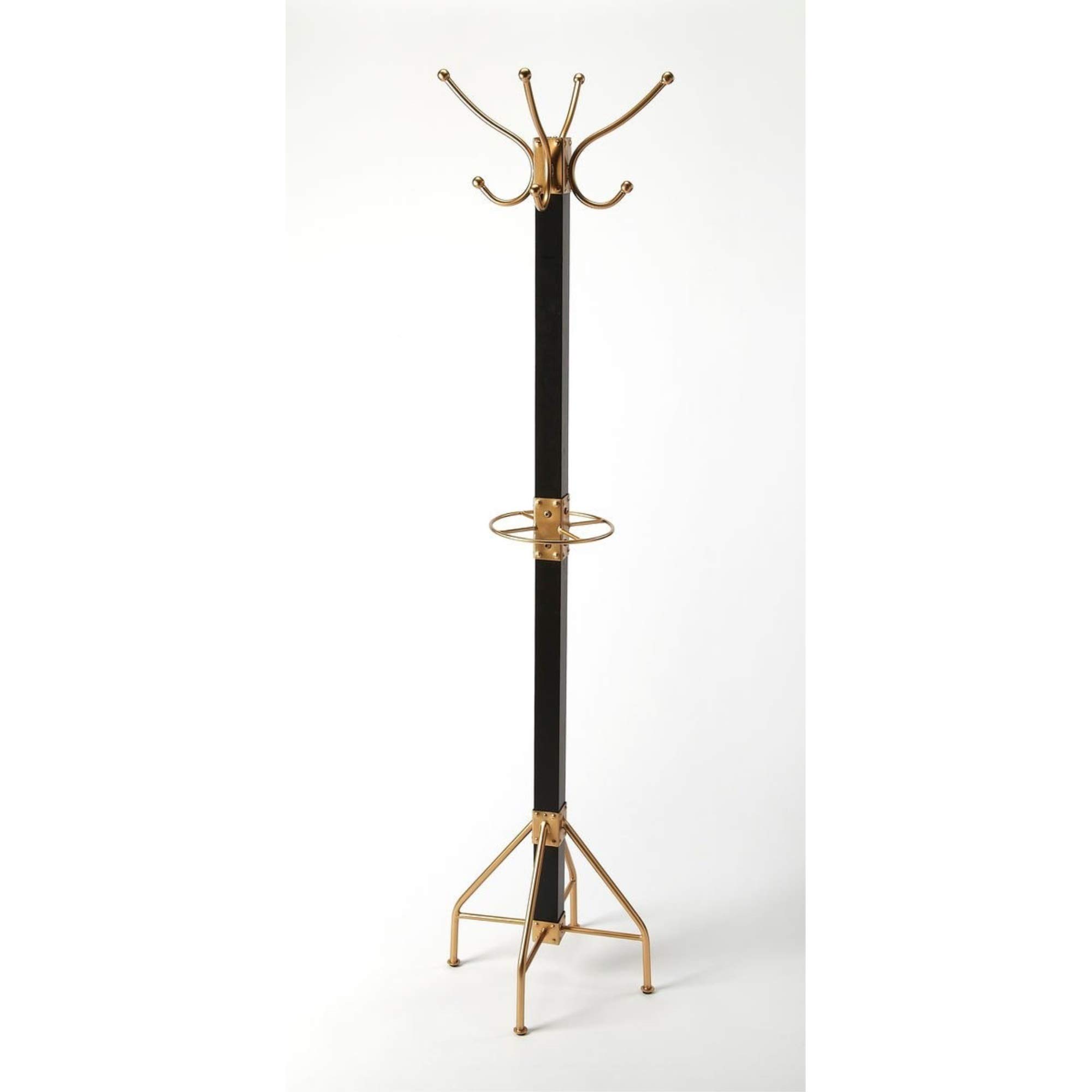 Logan Square Black & Gold Coat Rack Tree - Stylish Entryway Organizer for Hats, Jackets & Bags | Perfect for Hallway, Bedroom or Office Decor