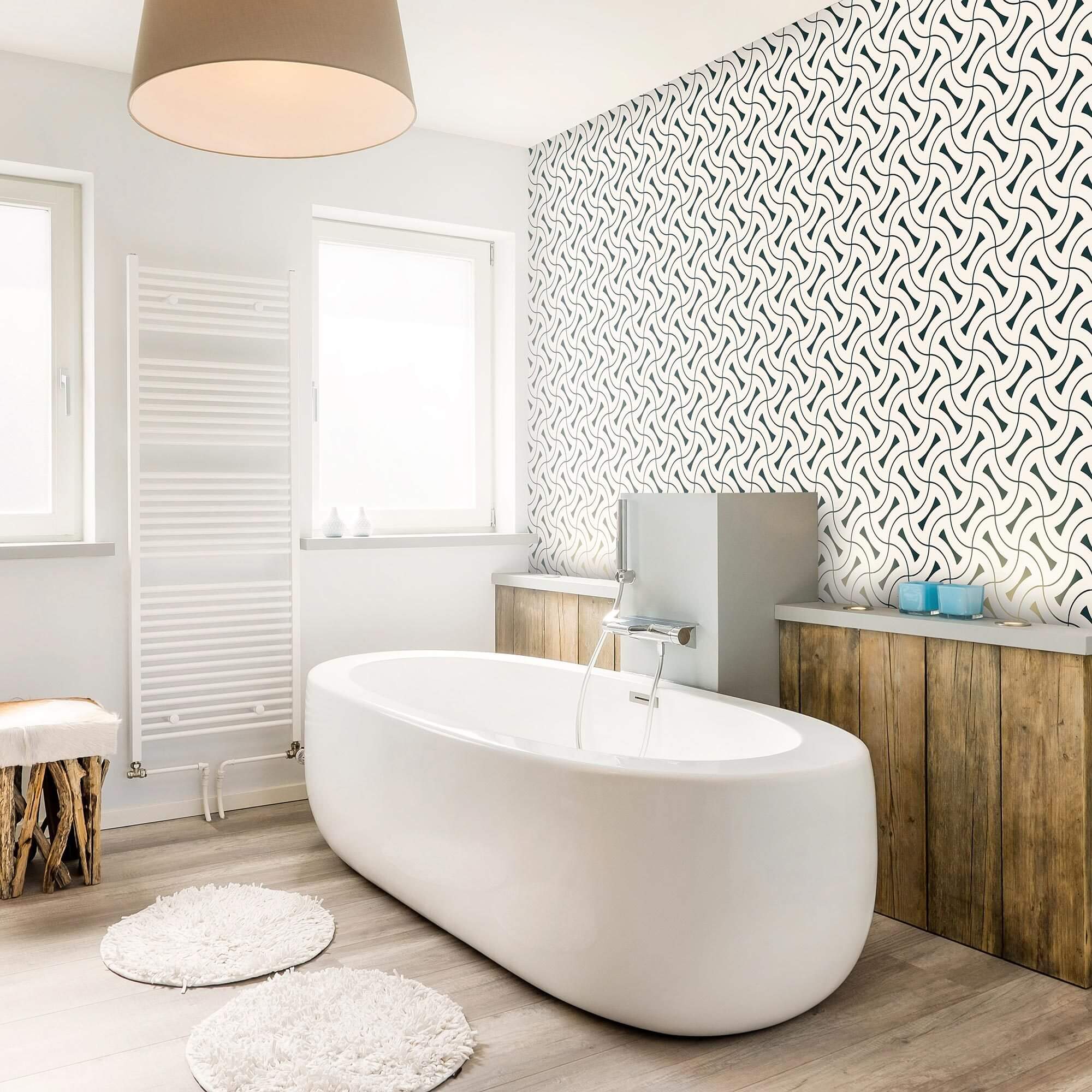 Charcoal Geometric Peel and Stick Removable Wallpaper - Self-Adhesive Wall Decor for Bedroom, Living Room & Office - Easy Installation & Damage-Free Removal