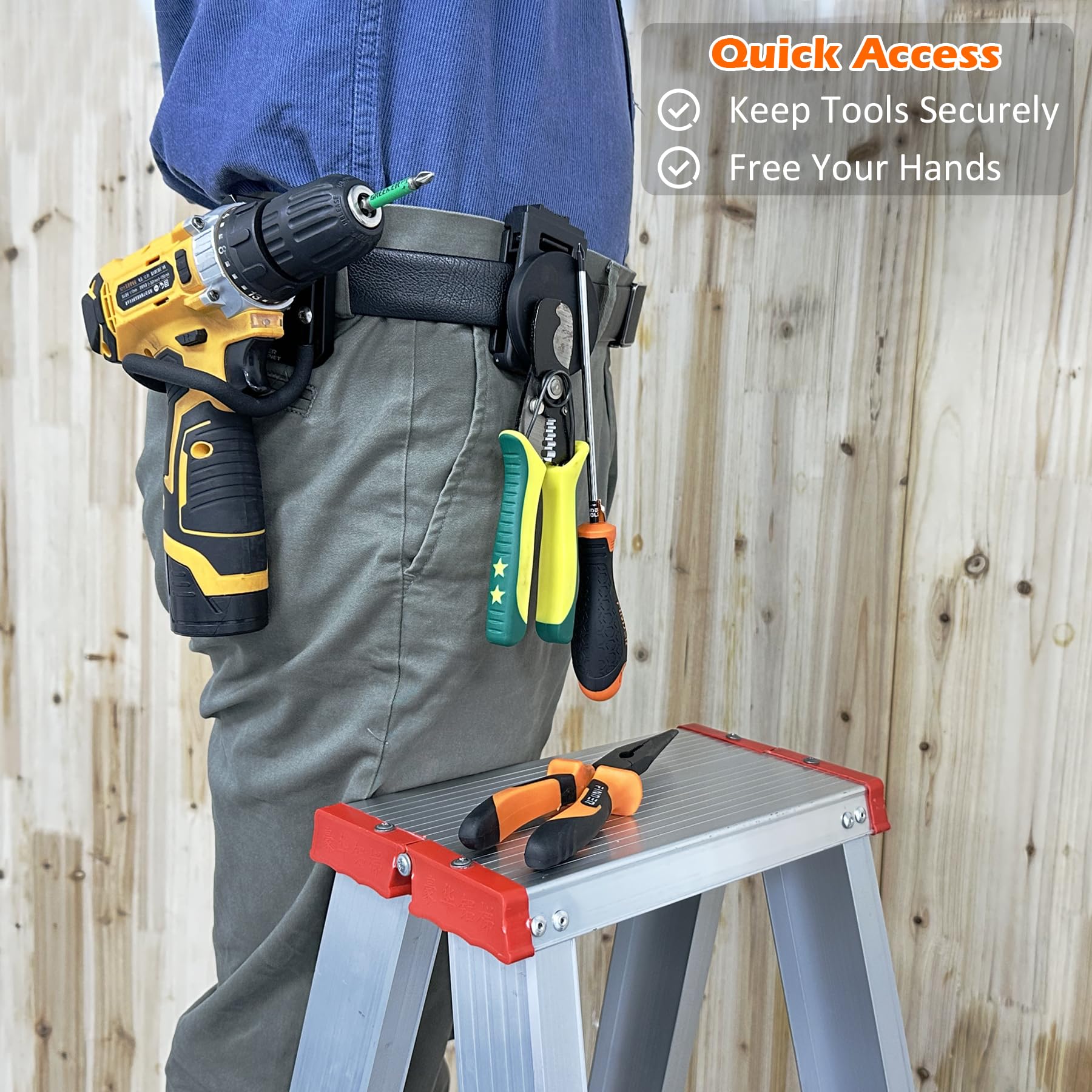 Heavy-Duty Magnetic Tool Holster Belt Clip - Anti-Slip Magnetic Holder for Hammers, Screwdrivers & Wrenches | Adjustable Tool Belt Accessories for Construction, Plumbing & DIY Projects