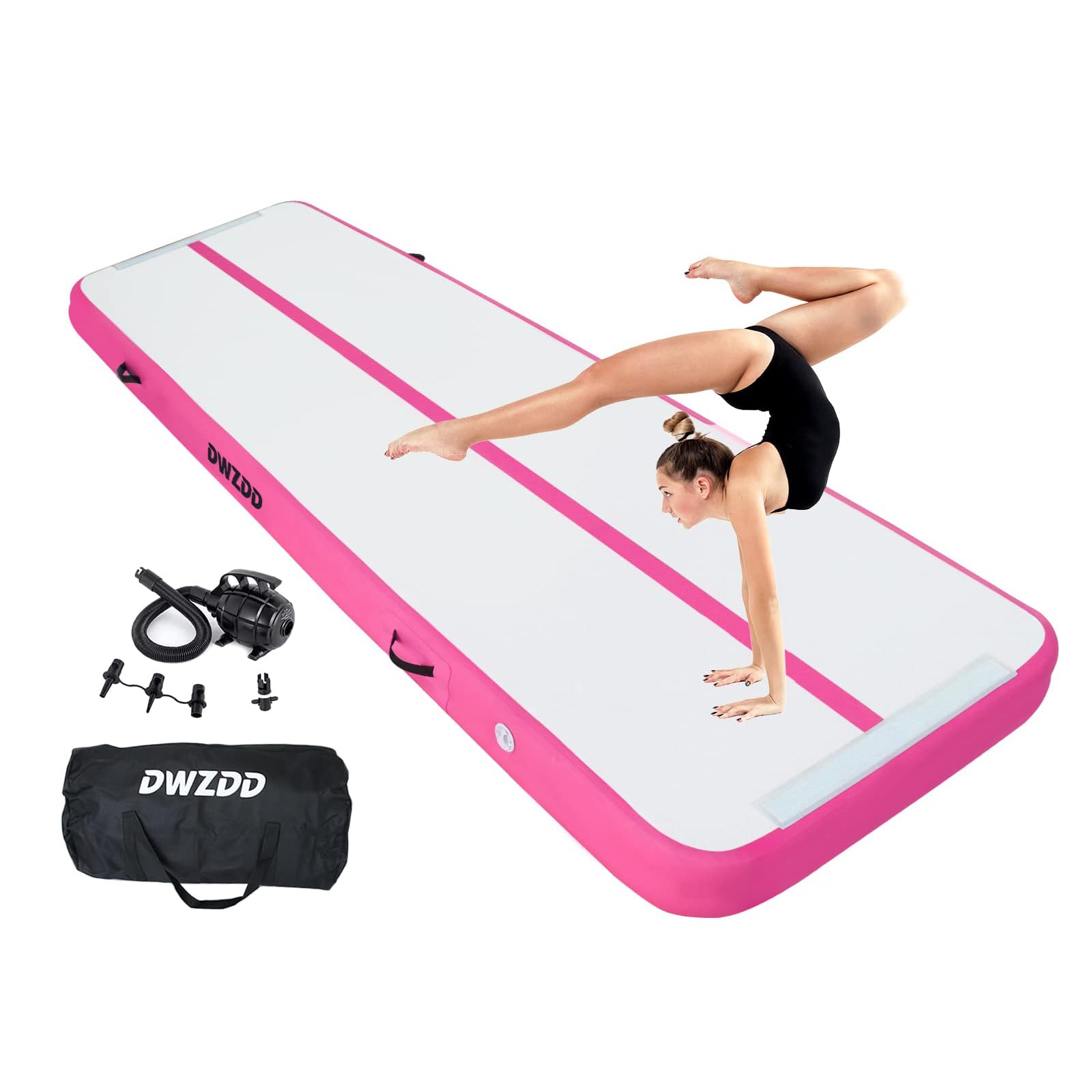 **10ft/13ft/16ft/20ft Inflatable Gymnastics Air Mat - Portable Tumbling Track for Home, Gym, Training & Cheerleading - Includes Electric Pump - Perfect for Indoor Practice, Backyard Play & Water Activities**
