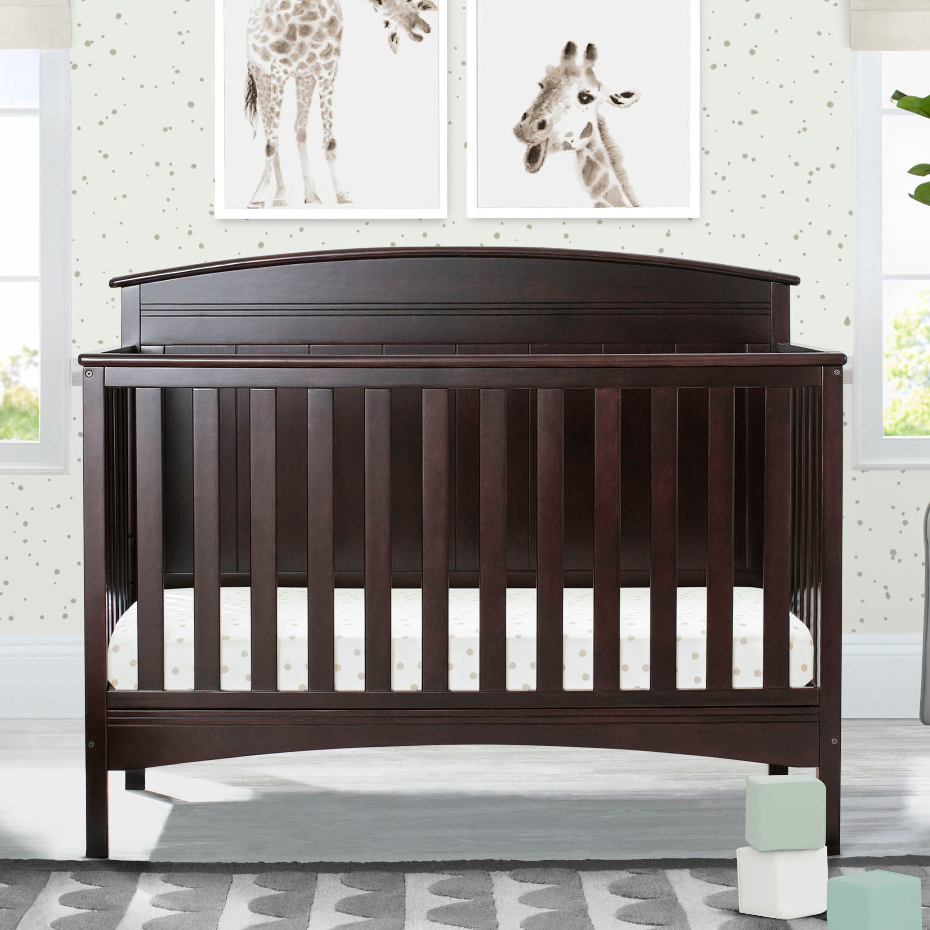 Archer Deluxe 6-in-1 Convertible Baby Crib - Toddler Bed, Daybed & Full-Size Bed - Safe Nursery Furniture for Newborns & Kids - Perfect for Bedrooms, Daycare & Guest Rooms