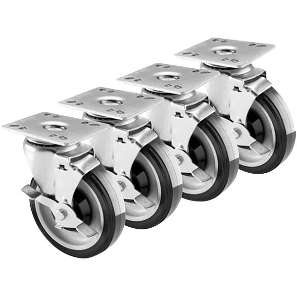 Globe GFF Series 5 Heavy-Duty Casters for Commercial Fryers - Replacement Wheels for Restaurant Kitchen Equipment & Food Service Appliances - Perfect for Moving Deep Fryers in Commercial Kitchens
