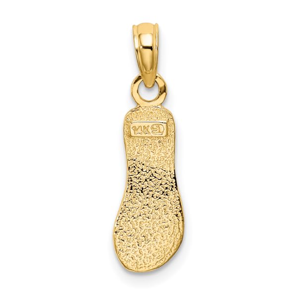 14K Solid Yellow Gold Hawaiian Flip Flop Necklace - Beach Sandals Pendant Charm for Women - Perfect for Summer Vacations, Ocean Getaways & Tropical Jewelry Gifts