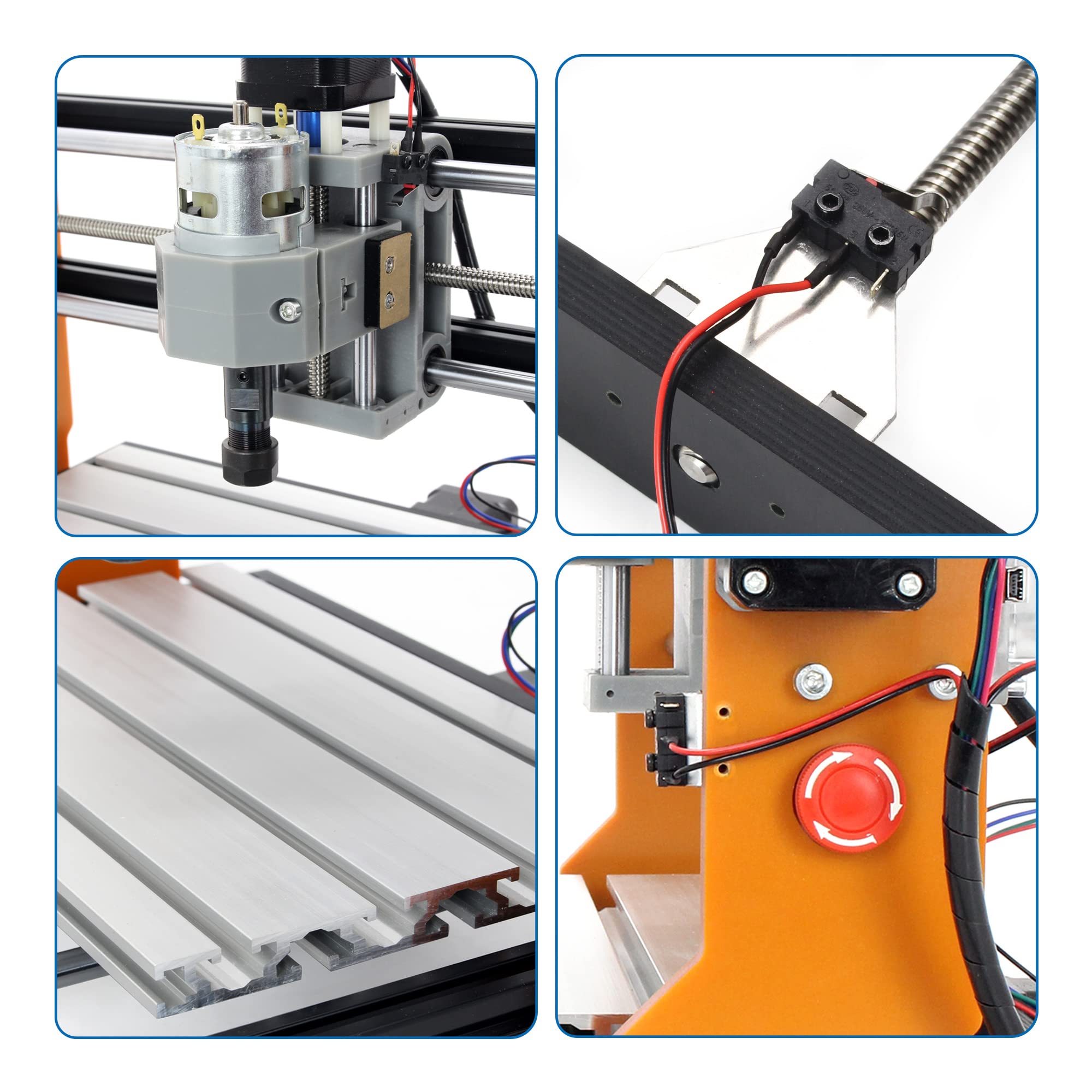 CNCTOPBAOS 3018-PRO CNC Router Machine Kit with Limit Switches & Emergency Stop | DIY Mini 3-Axis Milling Machine for Wood, Acrylic, PVC & PCB Engraving | GRBL Control | Perfect for Hobbyists, Woodworking & DIY Projects