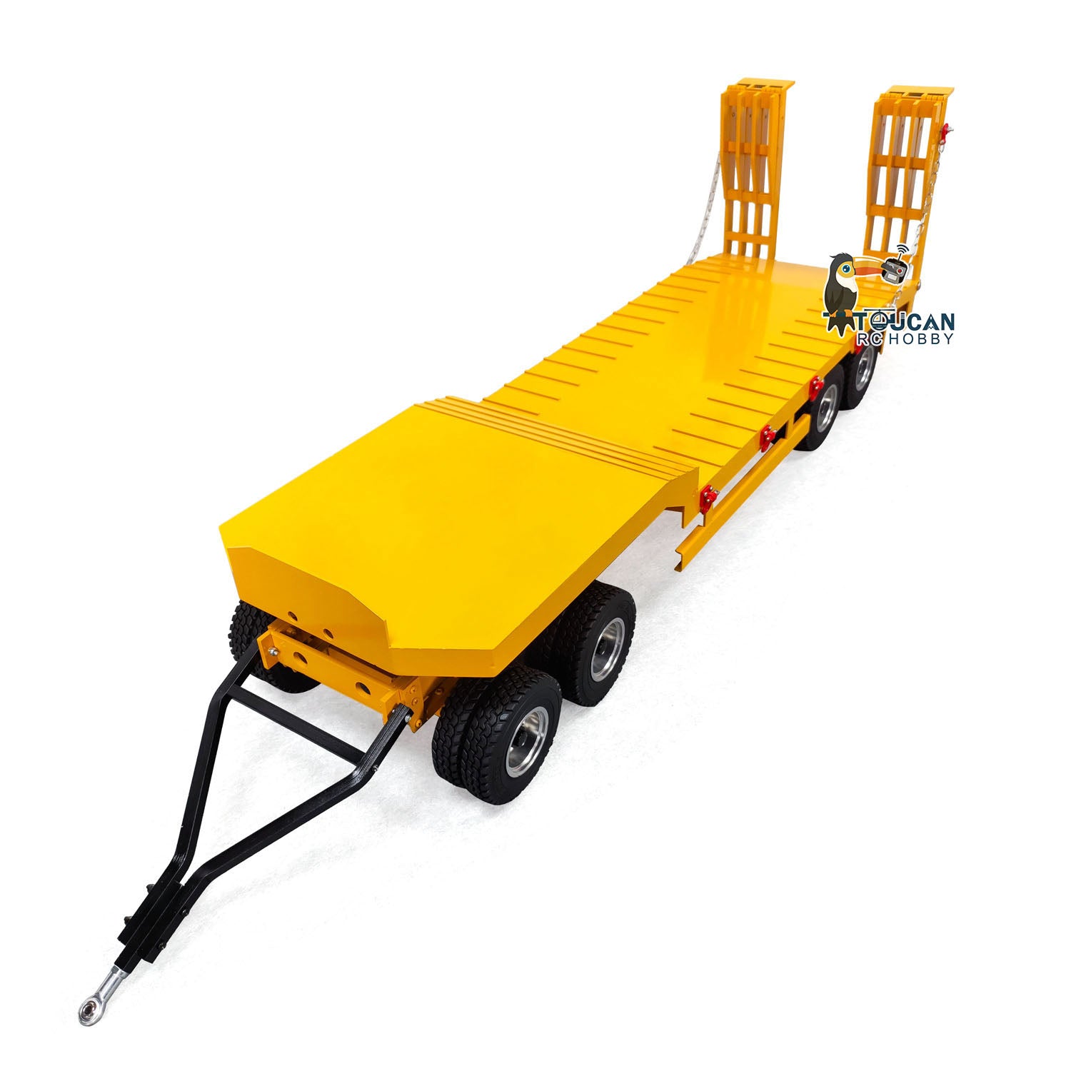 1/14 Scale RC Tractor Truck Metal 4-Axle Full Trailer with Electric Tailgate - Remote Control Car Simulation for Hobbyists & DIY Enthusiasts | Perfect for Off-Road Adventures & Model Truck Competitions