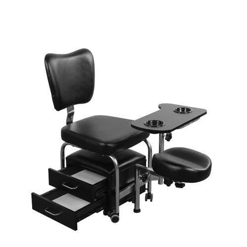 2 in 1 Compact Mobile Manicure Pedicure Chair with Wheels - Professional Nail Salon Station BA3506 for Pedicures & Manicures - Perfect for Home Spa & Salon Business Use