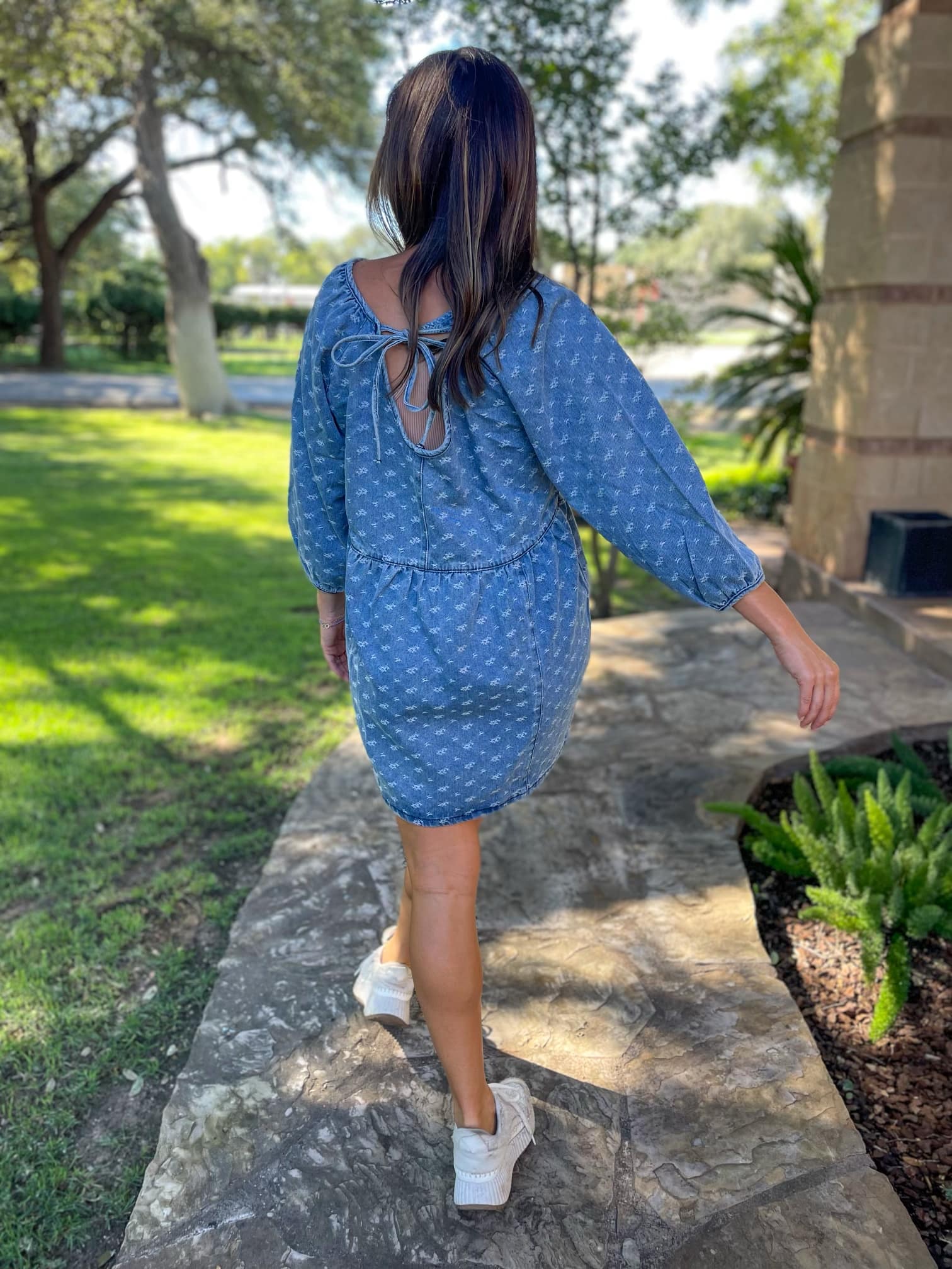 PREORDER: Alexa Denim Dress - Women's Casual Stretch Denim Dress with Pockets | Perfect for Everyday Wear, Date Nights & Office Outfits