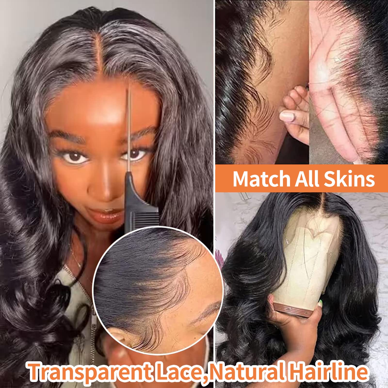 Lovigs 360 Lace Front Wigs Human Hair - Body Wave Full Lace Wig with HD Transparent Lace & Pre-Plucked Baby Hair - 180% Density Natural Color (24 Inch) for Women - Perfect for Daily Wear, Cosplay, and Special Occasions