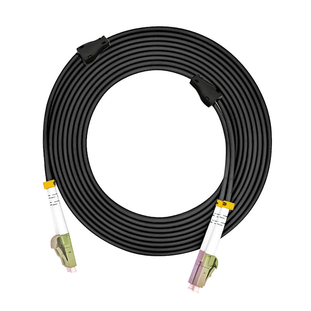 300M LC to LC 10G OM3 Outdoor Armored Duplex 50/125 Multimode Fiber Optic Patch Cable - 985ft LC-LC Connector for High-Speed Data Transmission in Harsh Environments, Ideal for Data Centers, Telecom Networks & Outdoor Networking Applications