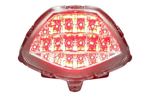 Sequential LED Tail Lights Clear Lens for Honda CBR250R 2011-2013, CB300F 2015-2018, CBR300R 2015-2022 - High Visibility Motorcycle Brake Lights for Night Riding & Safety